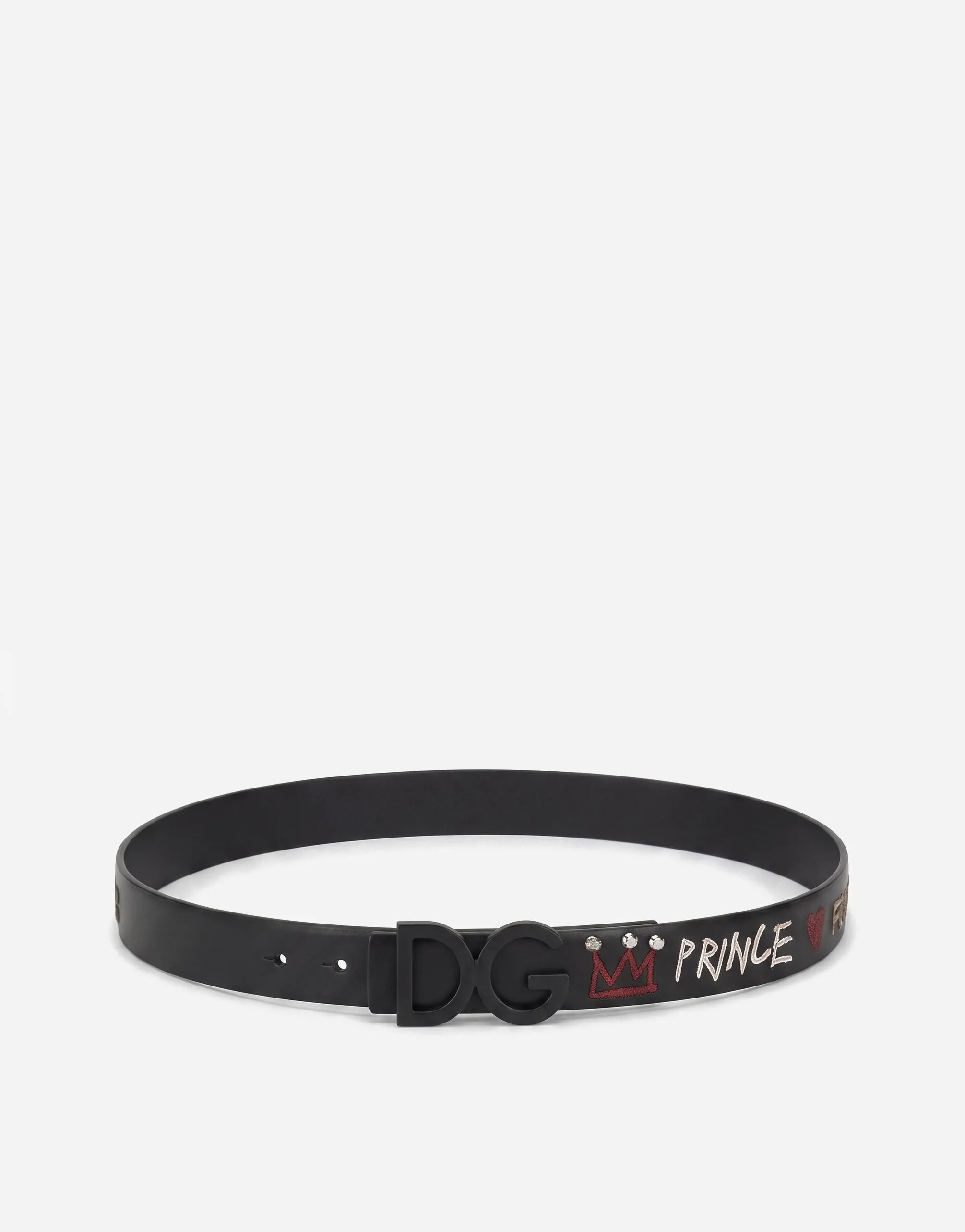 Dolce & Gabbana DG Logo Leather Belt Black