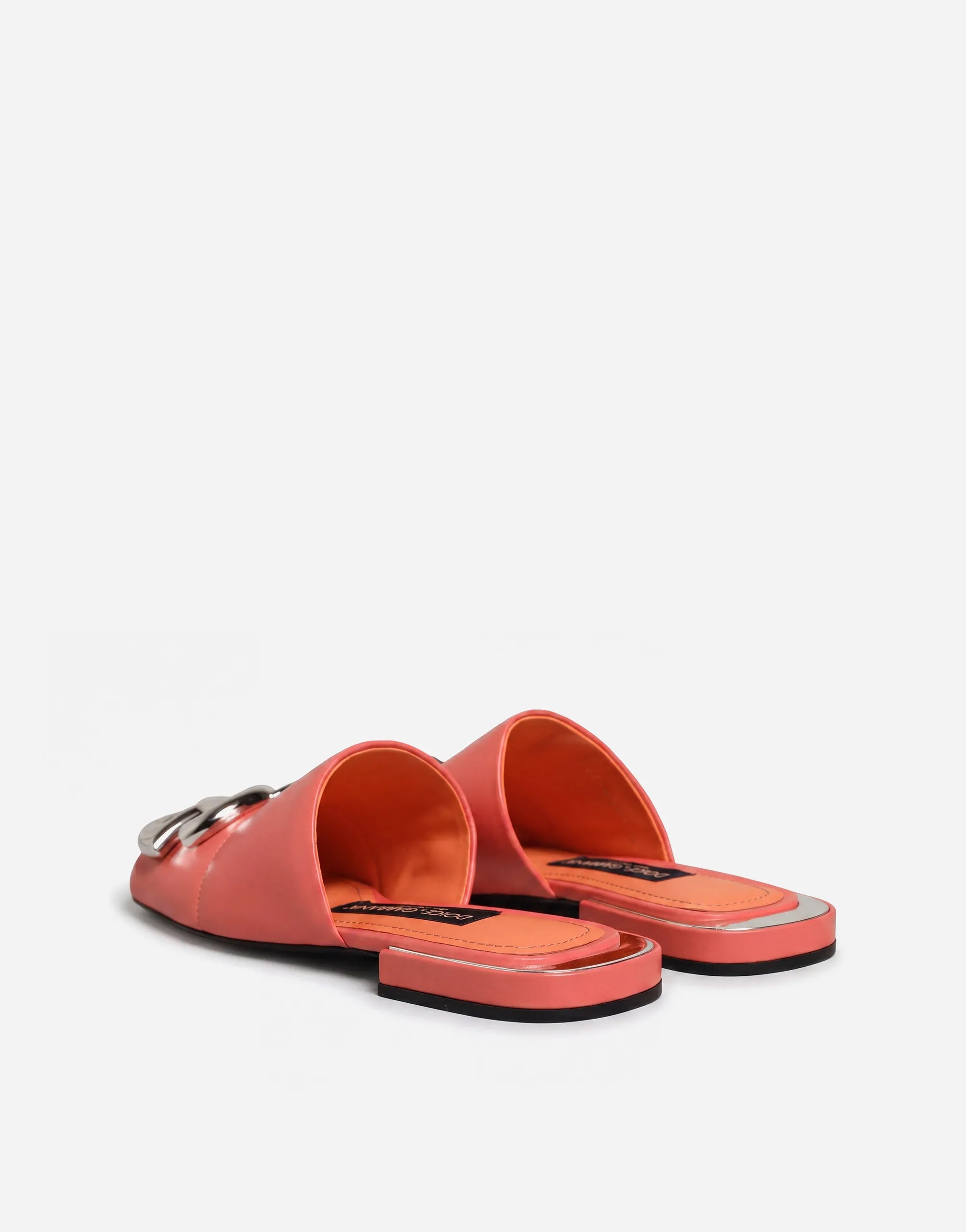 Dolce & Gabbana DG Logo Leather Slide Sandals