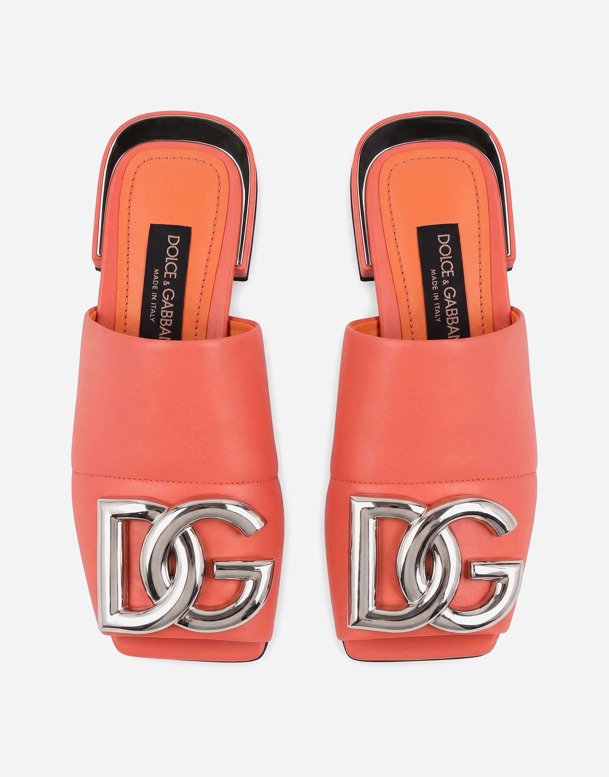 Dolce & Gabbana DG Logo Leather Slide Sandals