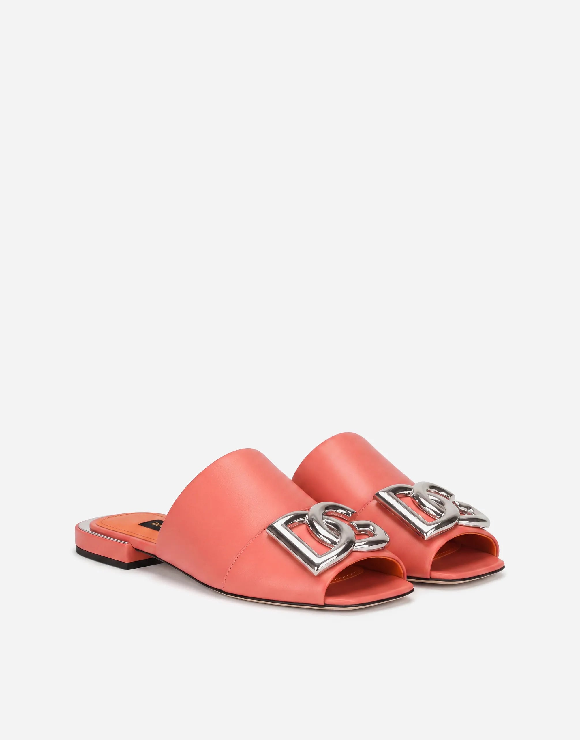 Sandálias Slide de Couro com Logo DG - alternate view