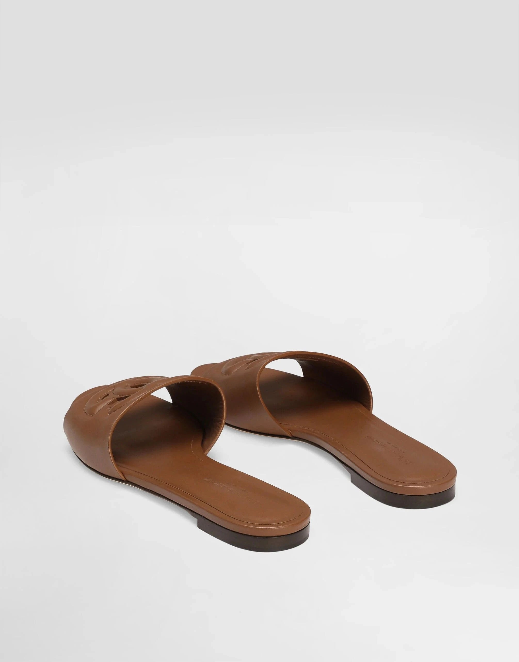 Dolce & Gabbana DG Logo Leather Sliders