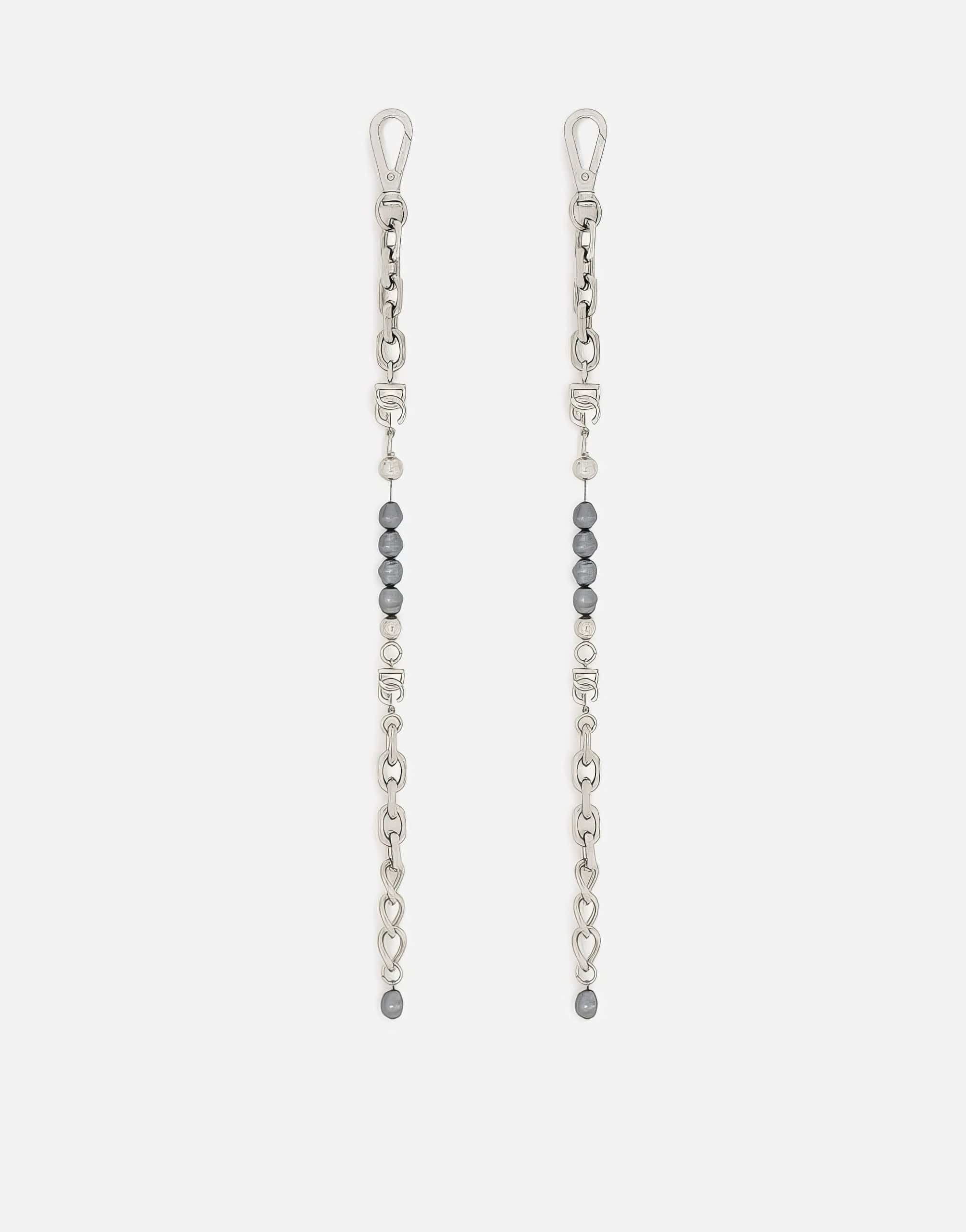 Dolce & Gabbana DG Logo Pearls-Embellished Chain Anklet