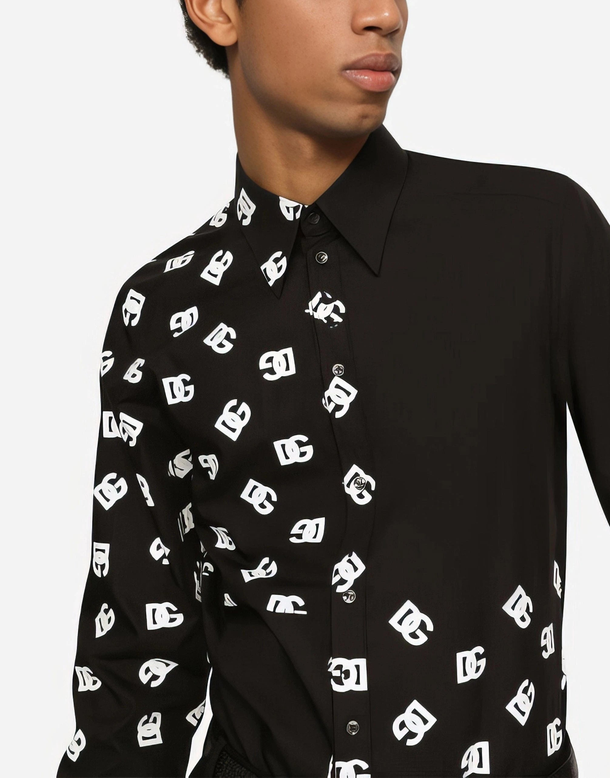 Dolce & Gabbana DG Logo Print Martini-Fit Shirt