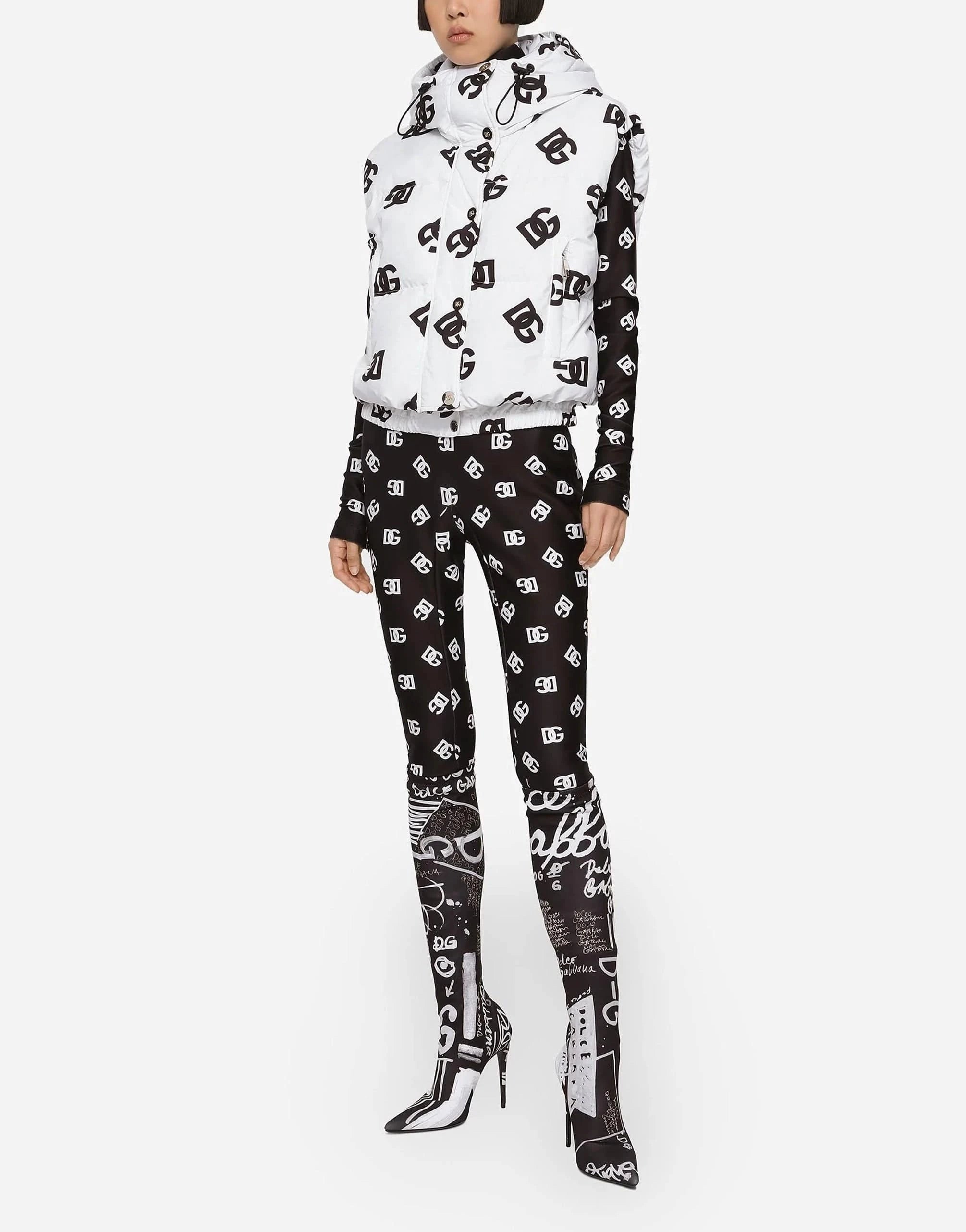 Dolce & Gabbana DG Logo-Print Puffer Vest