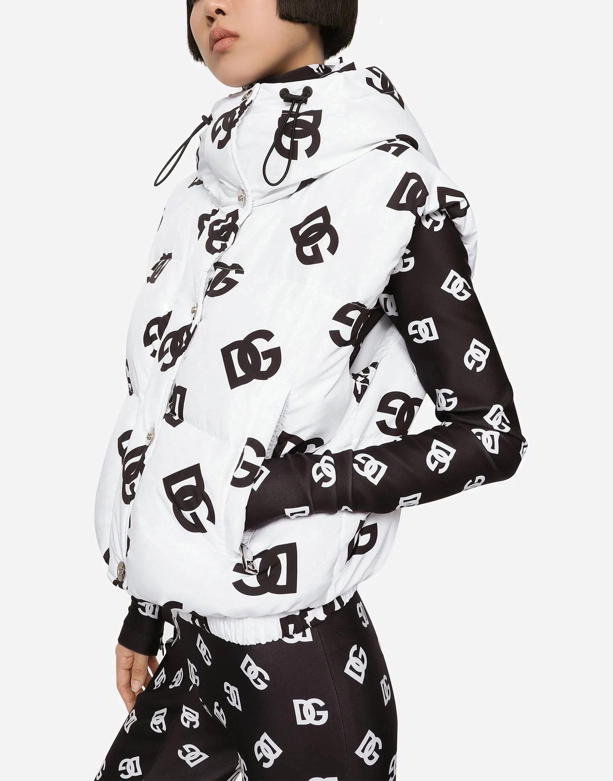 Dolce & Gabbana DG Logo-Print Puffer Vest