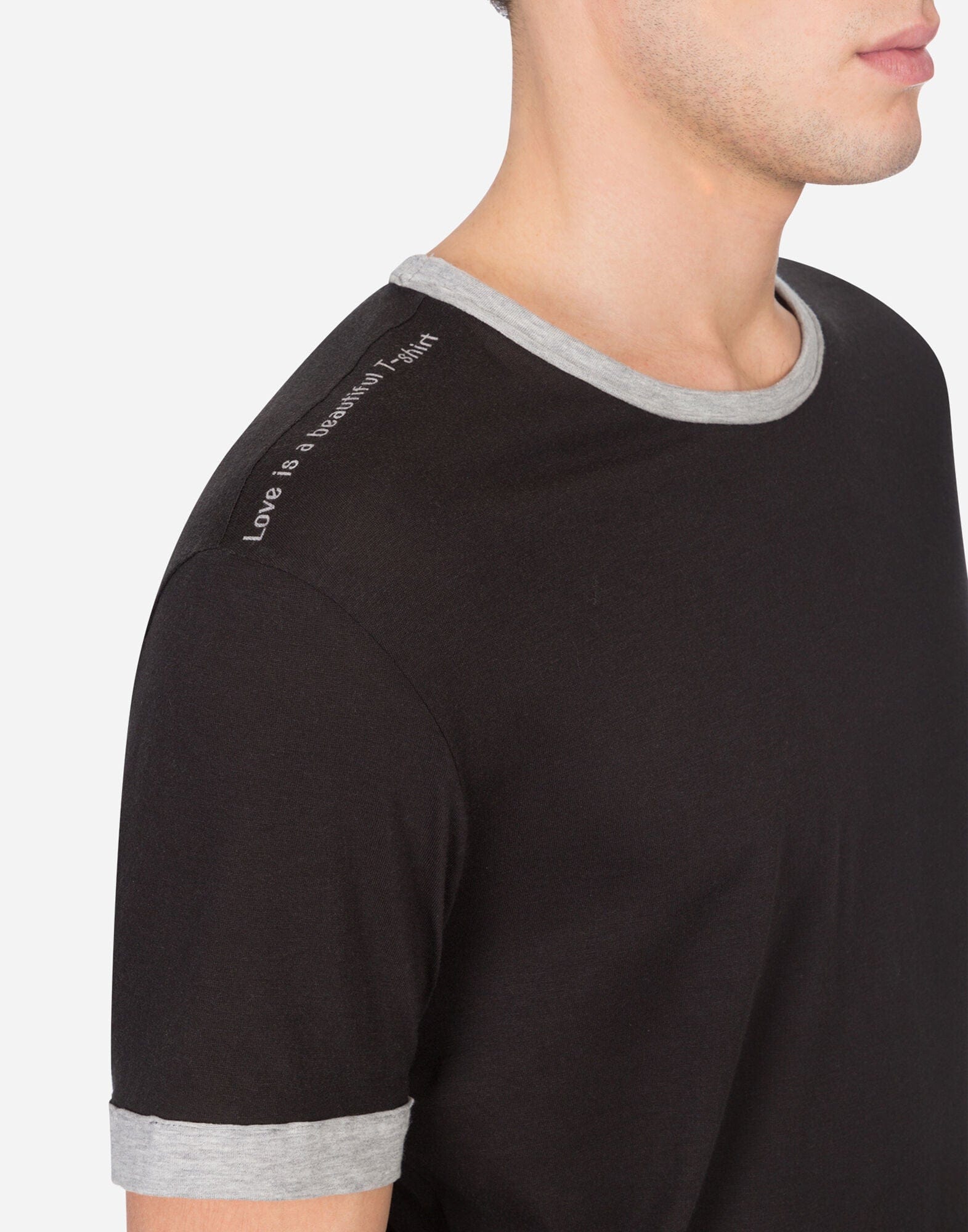 Dolce & Gabbana DG Logo Print Two-Tone T-Shirt