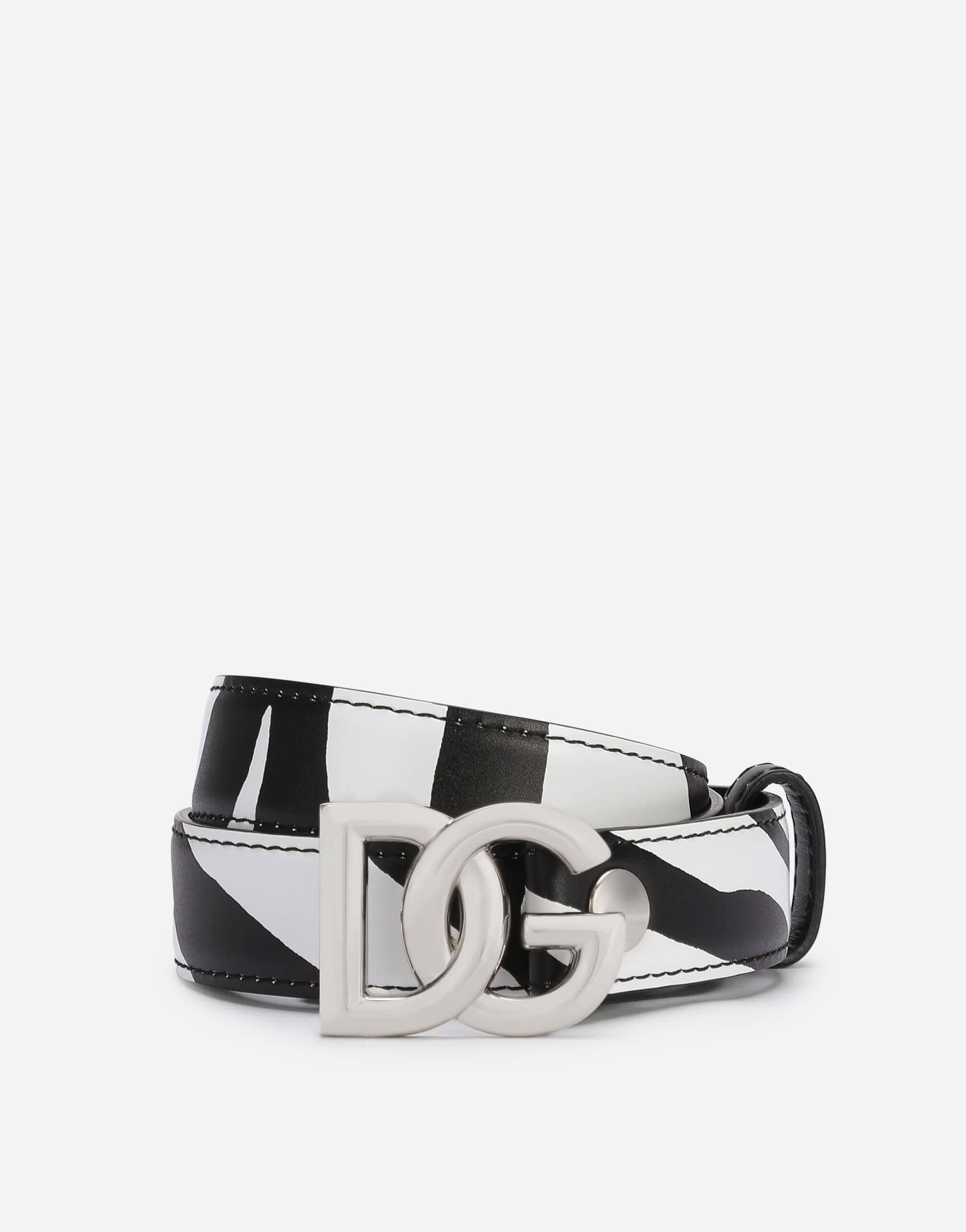 Dolce & Gabbana DG Logo Printed Leather Belt