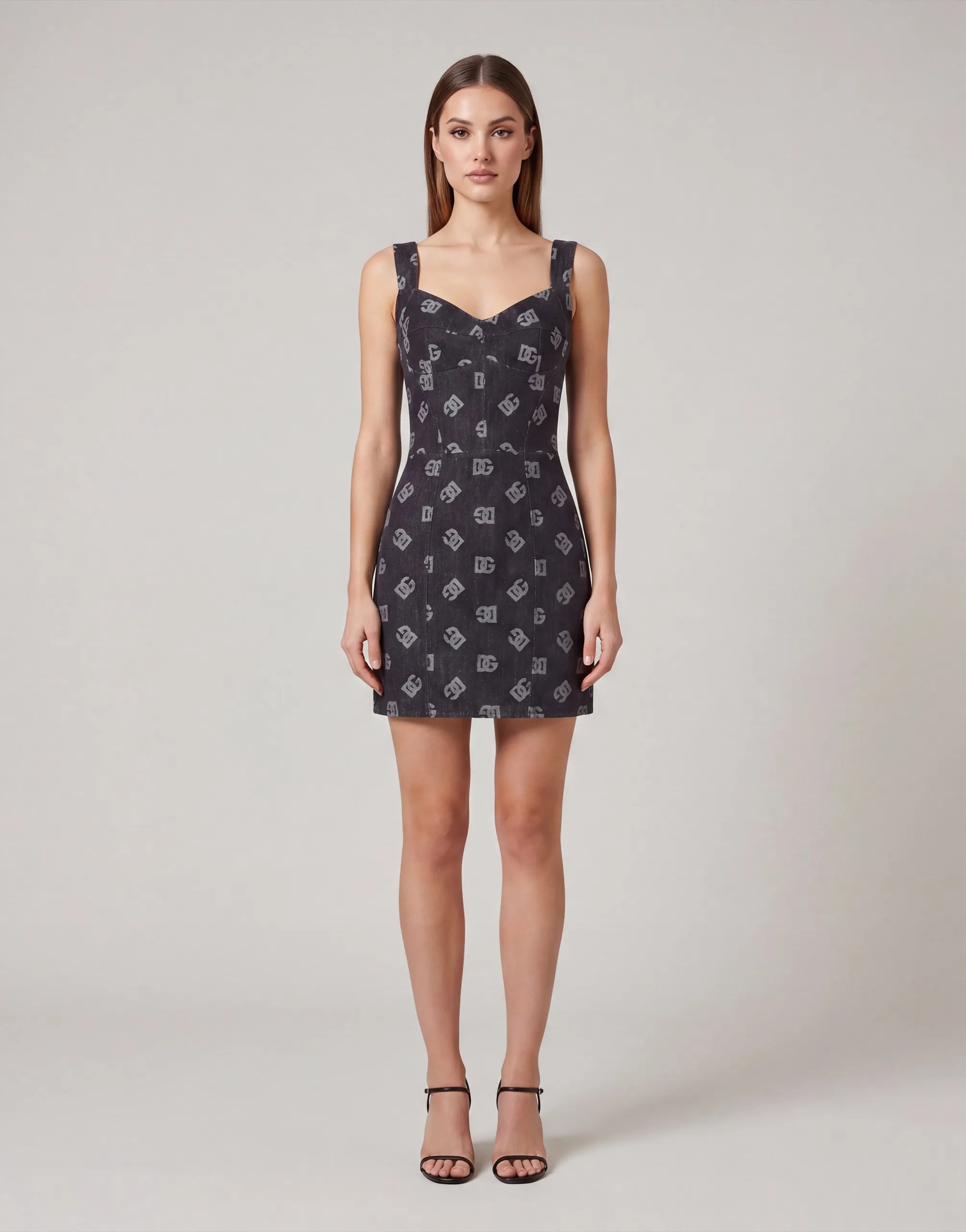 DG Monogram Denim Mini Dress - alternate view