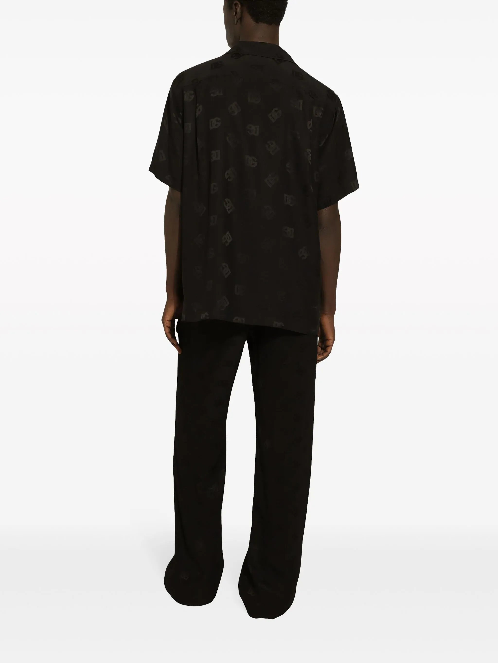 Dolce & Gabbana Dolce & Gabbana DG Monogram Jacquard Silk Hawaiian Shirt
