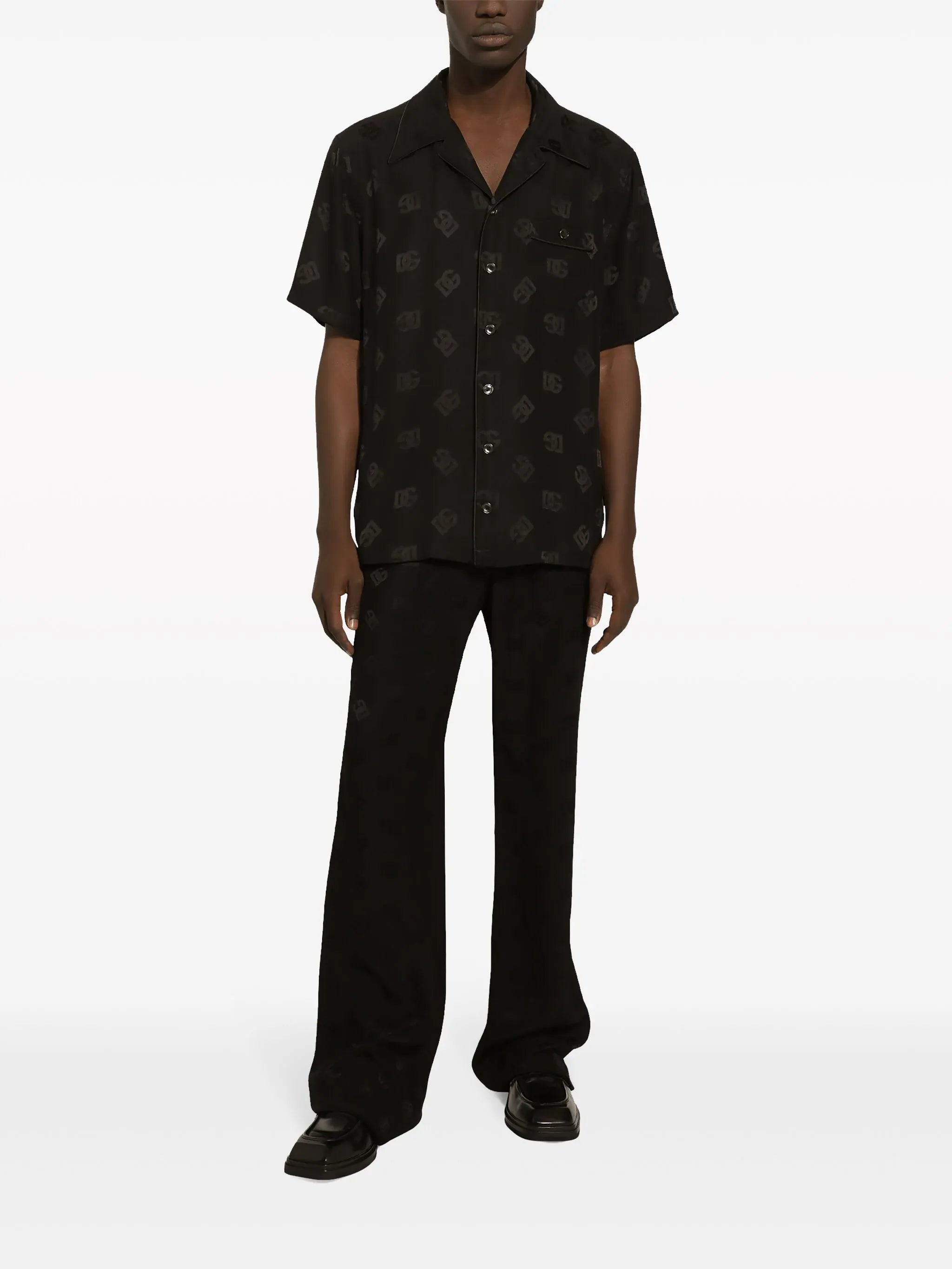 Dolce & Gabbana Dolce & Gabbana DG Monogram Jacquard Silk Hawaiian Shirt