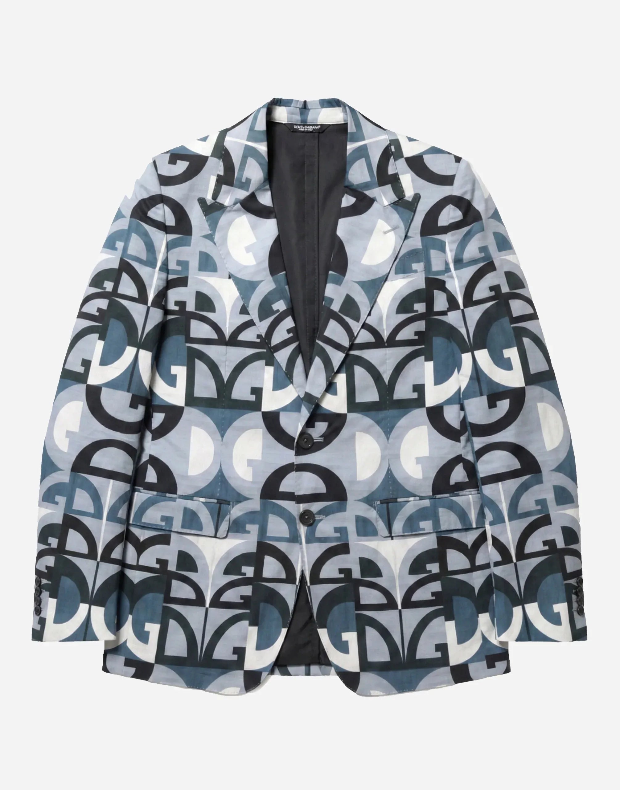Dolce & Gabbana DG Monogram Print Single-Breasted Blazer