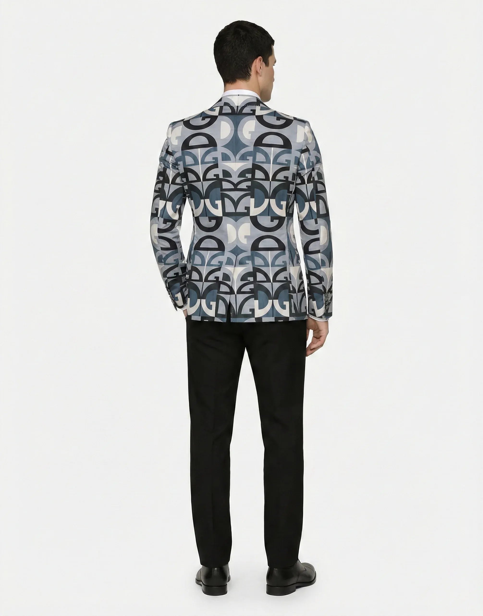 Dolce & Gabbana DG Monogram Print Single-Breasted Blazer