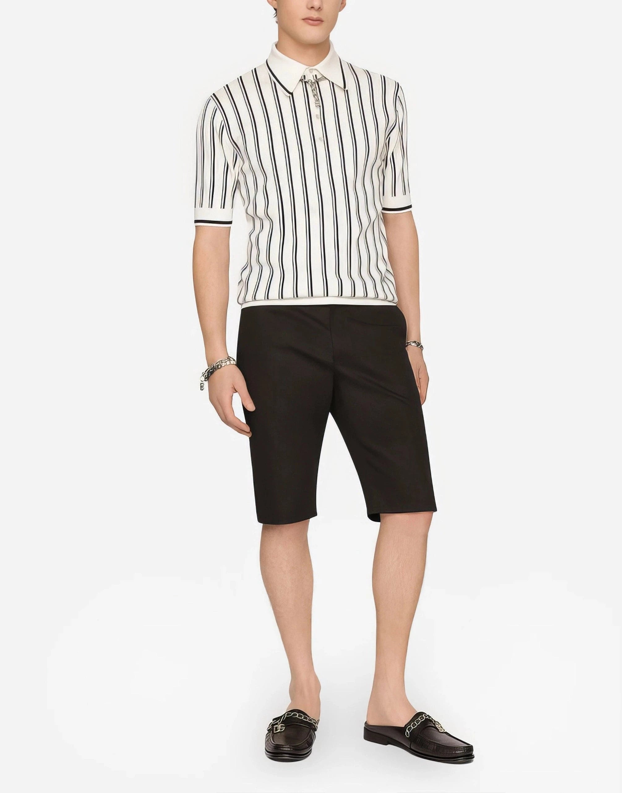 Dolce & Gabbana DG Patch Inlaid Silk Polo