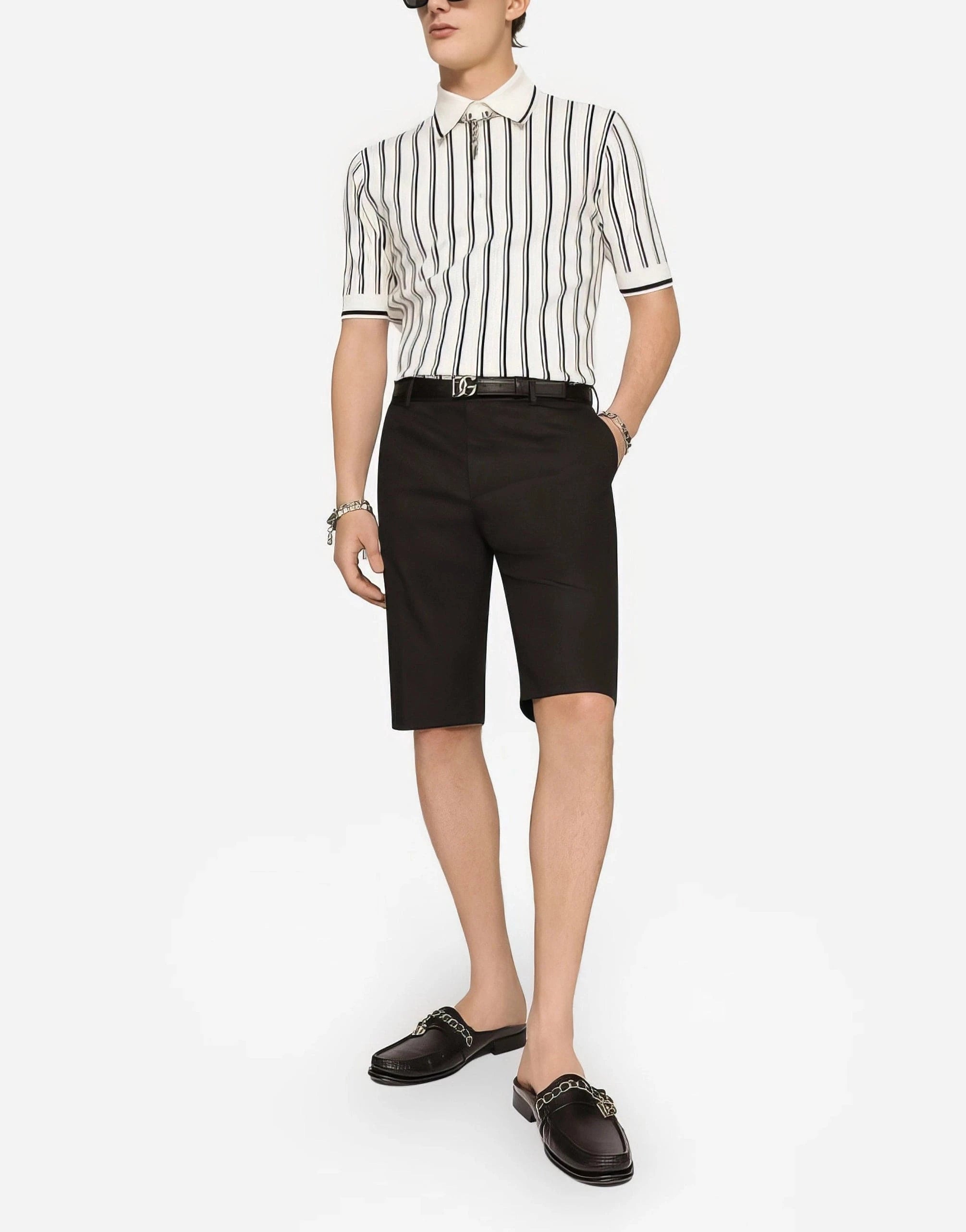 Dolce & Gabbana DG Patch Inlaid Silk Polo