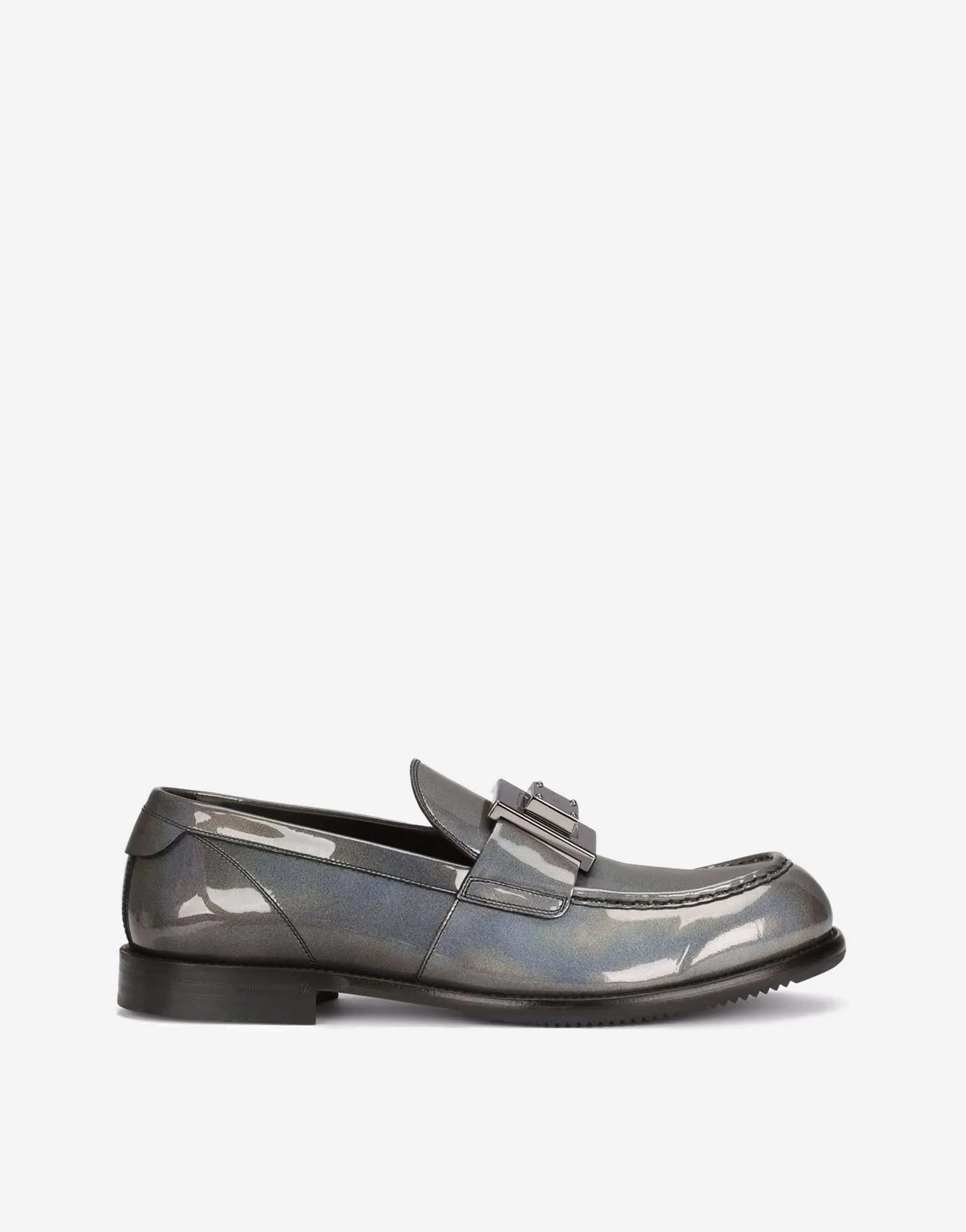Dolce & Gabbana DG-Plaque Coated Loafers