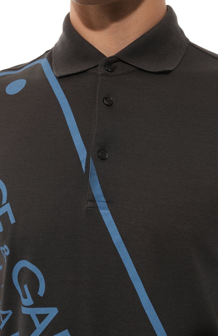 Dolce & Gabbana DG Plaque-Print Polo Shirt