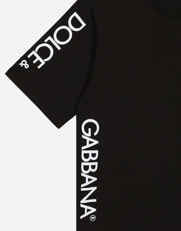 Dolce & Gabbana DG Print Black Cotton T-Shirt