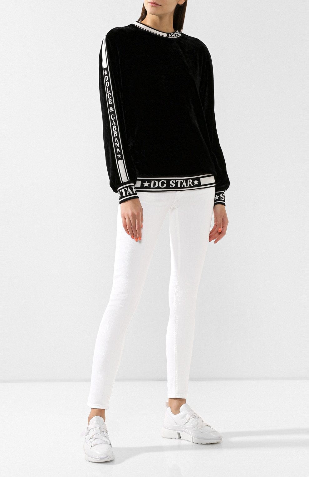 Dolce & Gabbana DG Star Velvet Sweatshirt