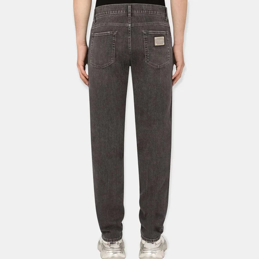 Dolce & Gabbana Distressed Cotton Slim Jeans