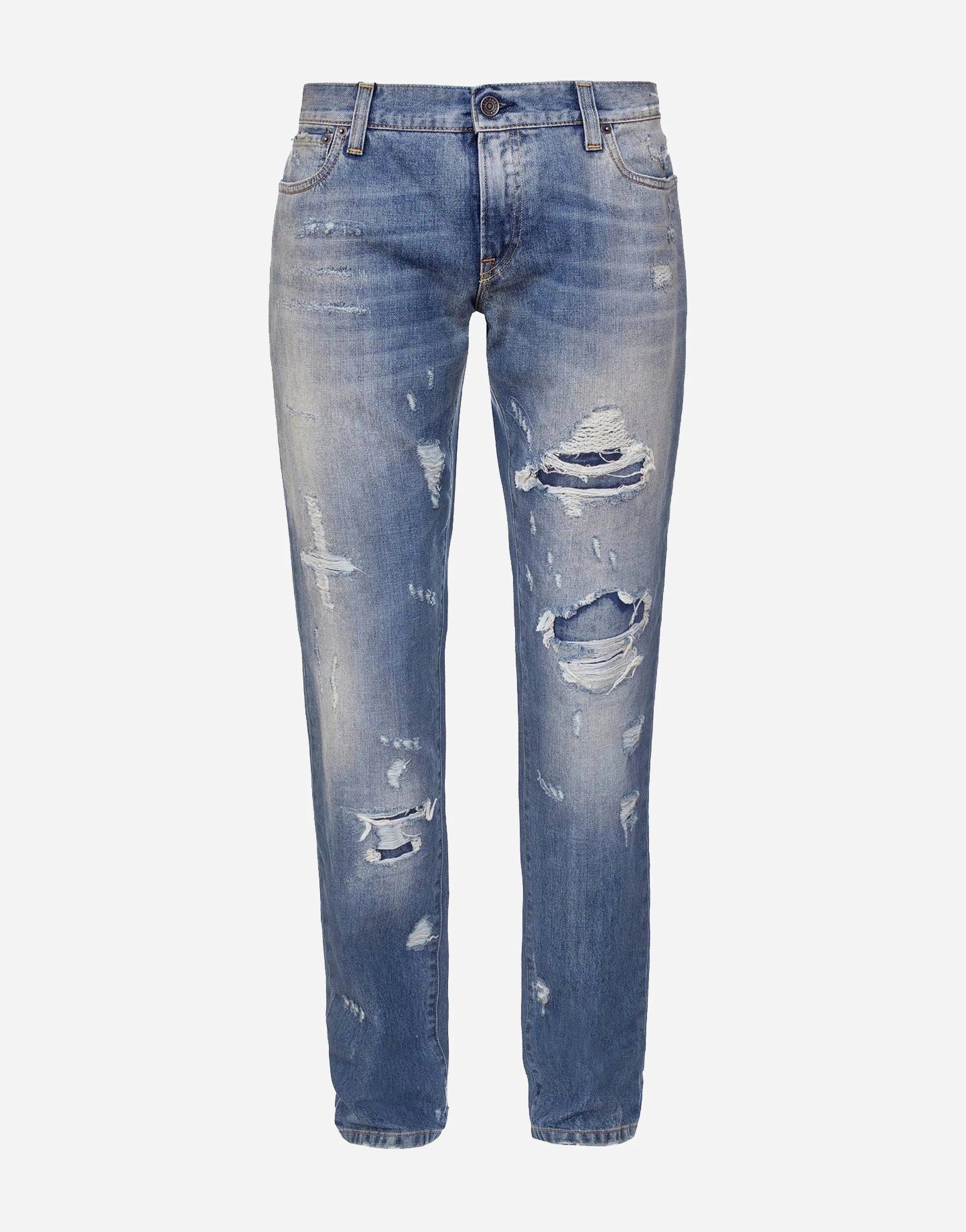 Dolce & Gabbana Distressed Denim Slim Jeans
