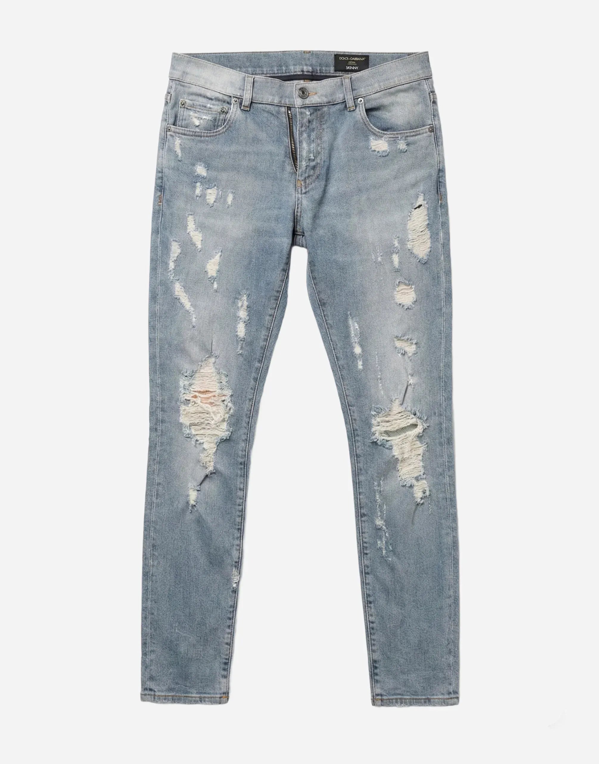 Dolce & Gabbana Distressed Light Blue Skinny-Fit Jeans