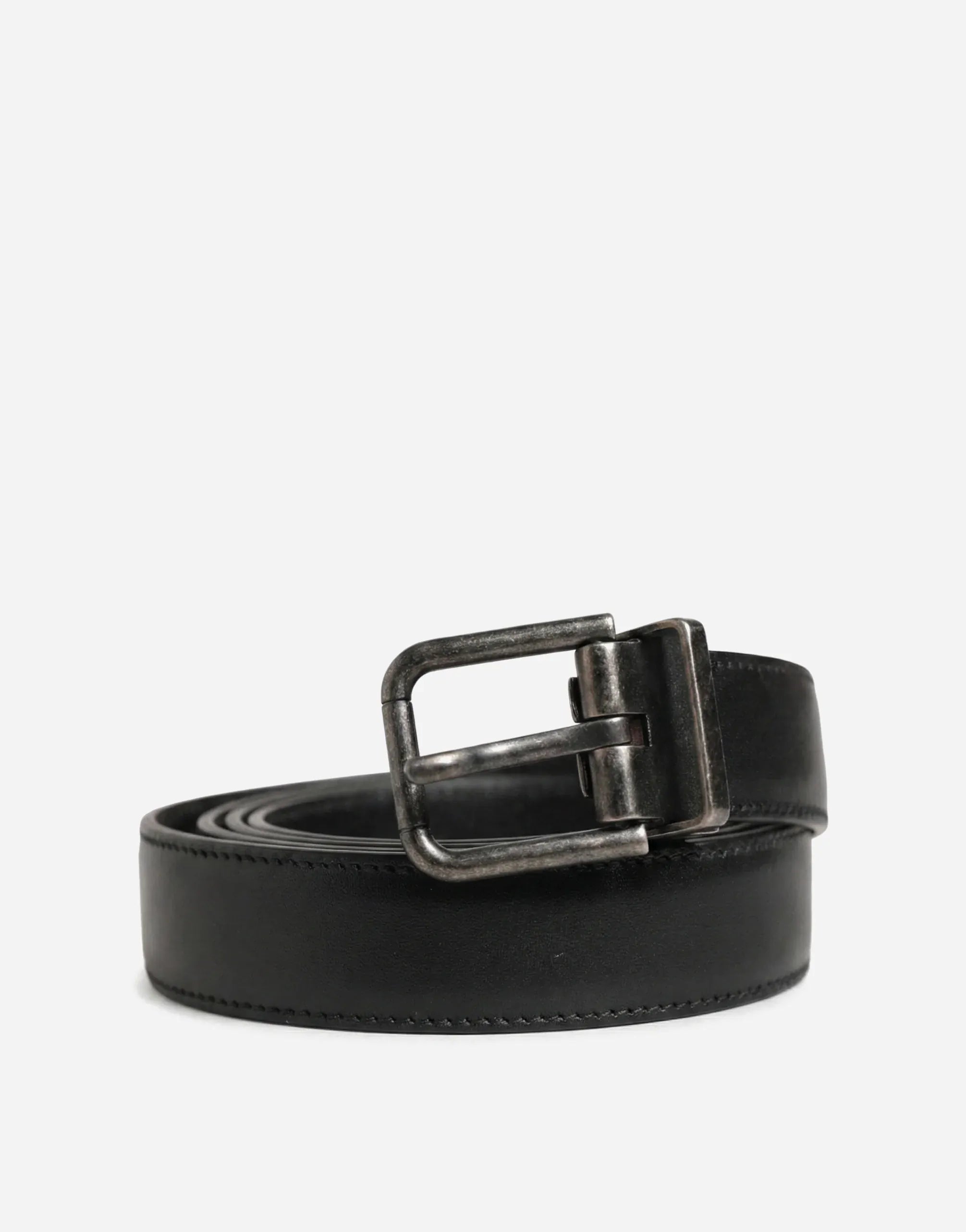 Dolce & Gabbana Distressed Metal Buckle Leather Belt