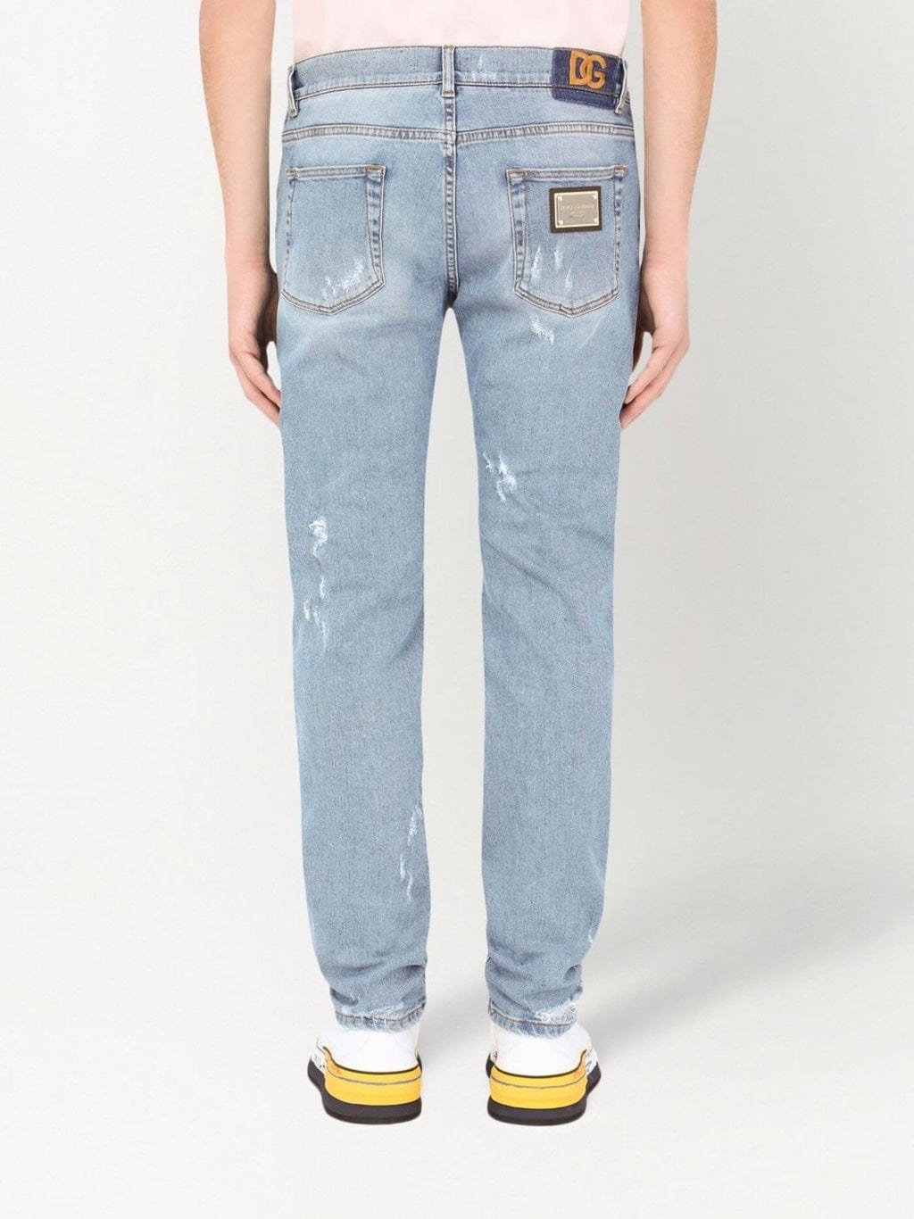 Dolce & Gabbana Distressed Straight Cut Jeans