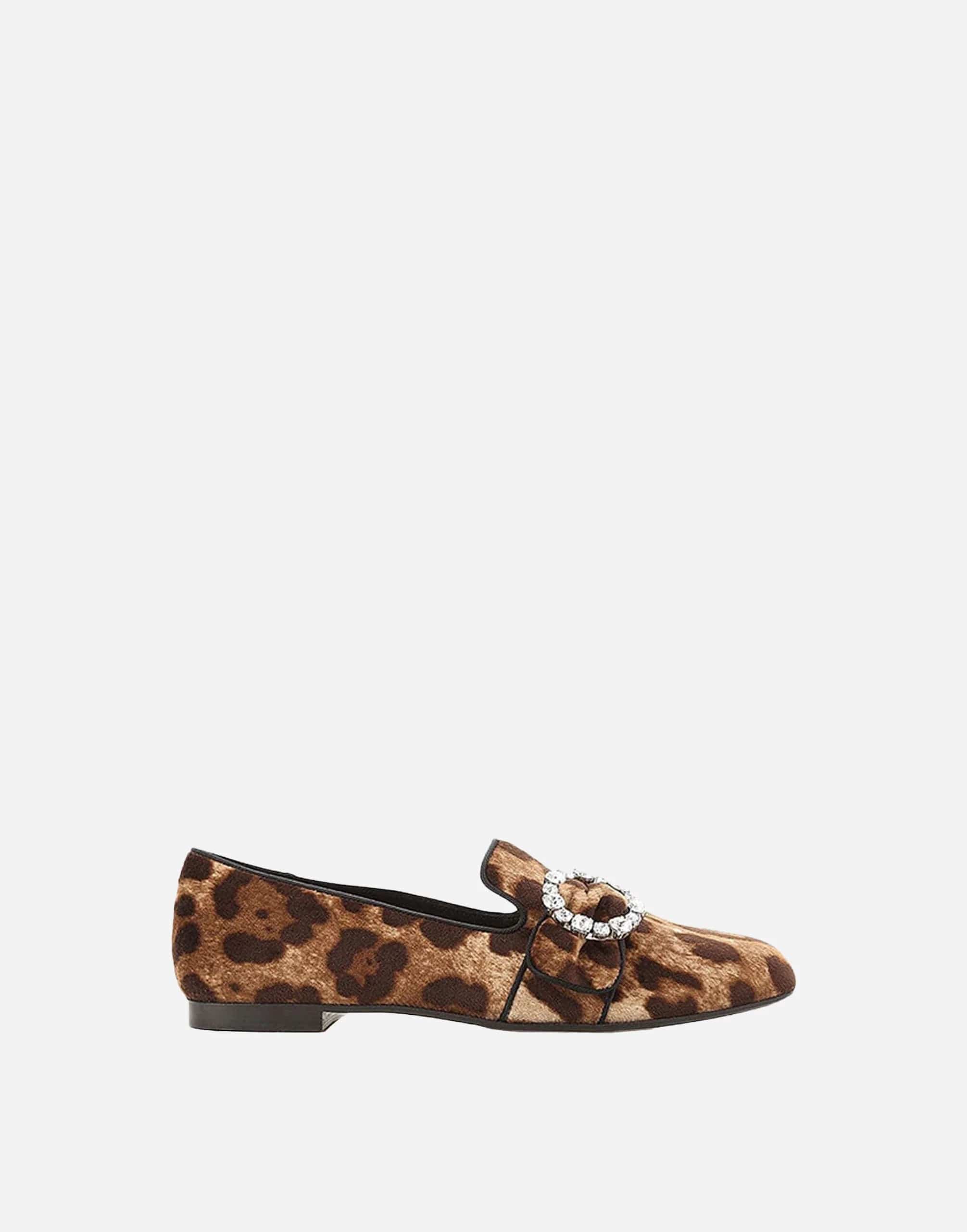 Dolce & Gabbana Leopard-Print Embellished Flats