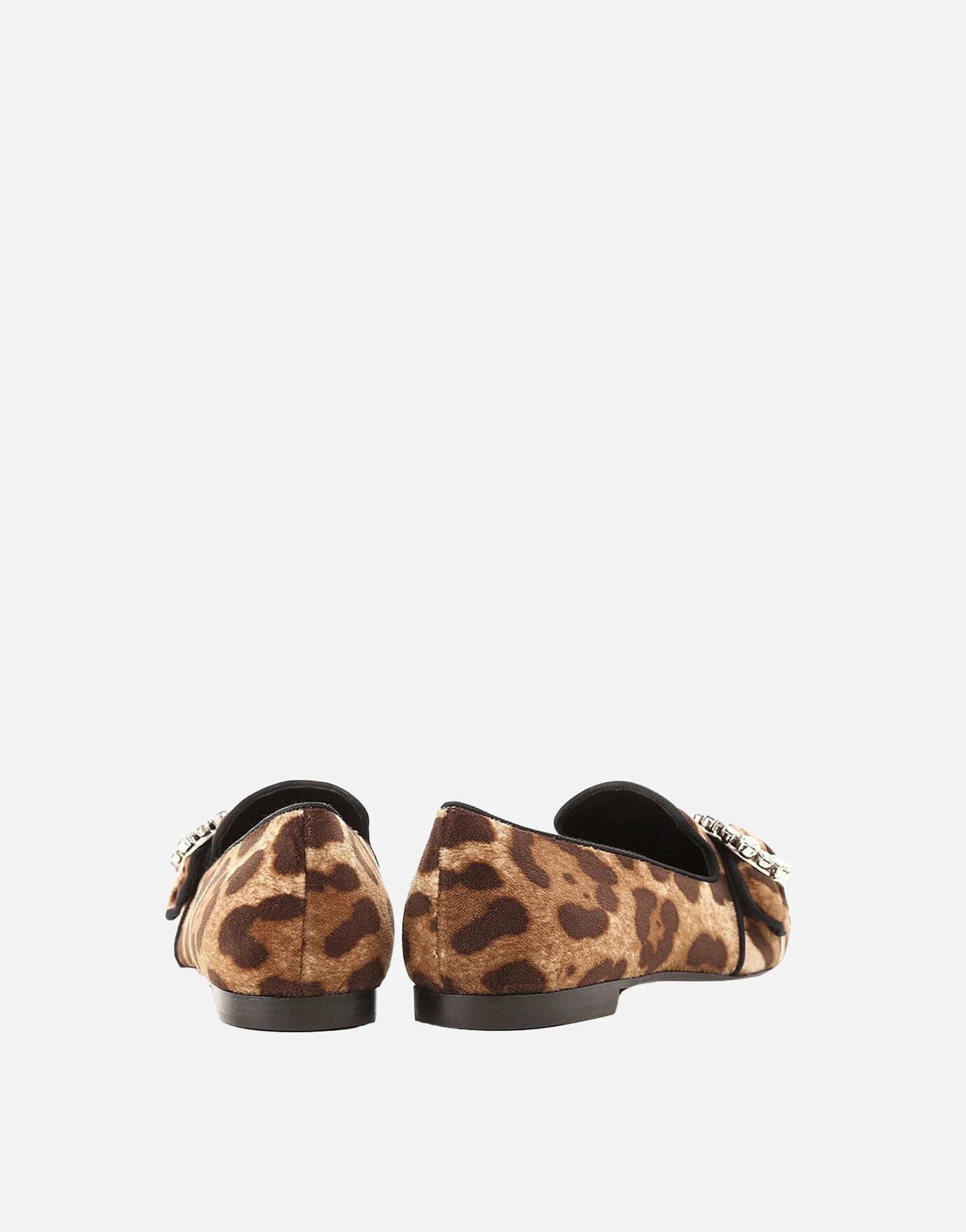 Dolce & Gabbana Leopard-Print Embellished Flats