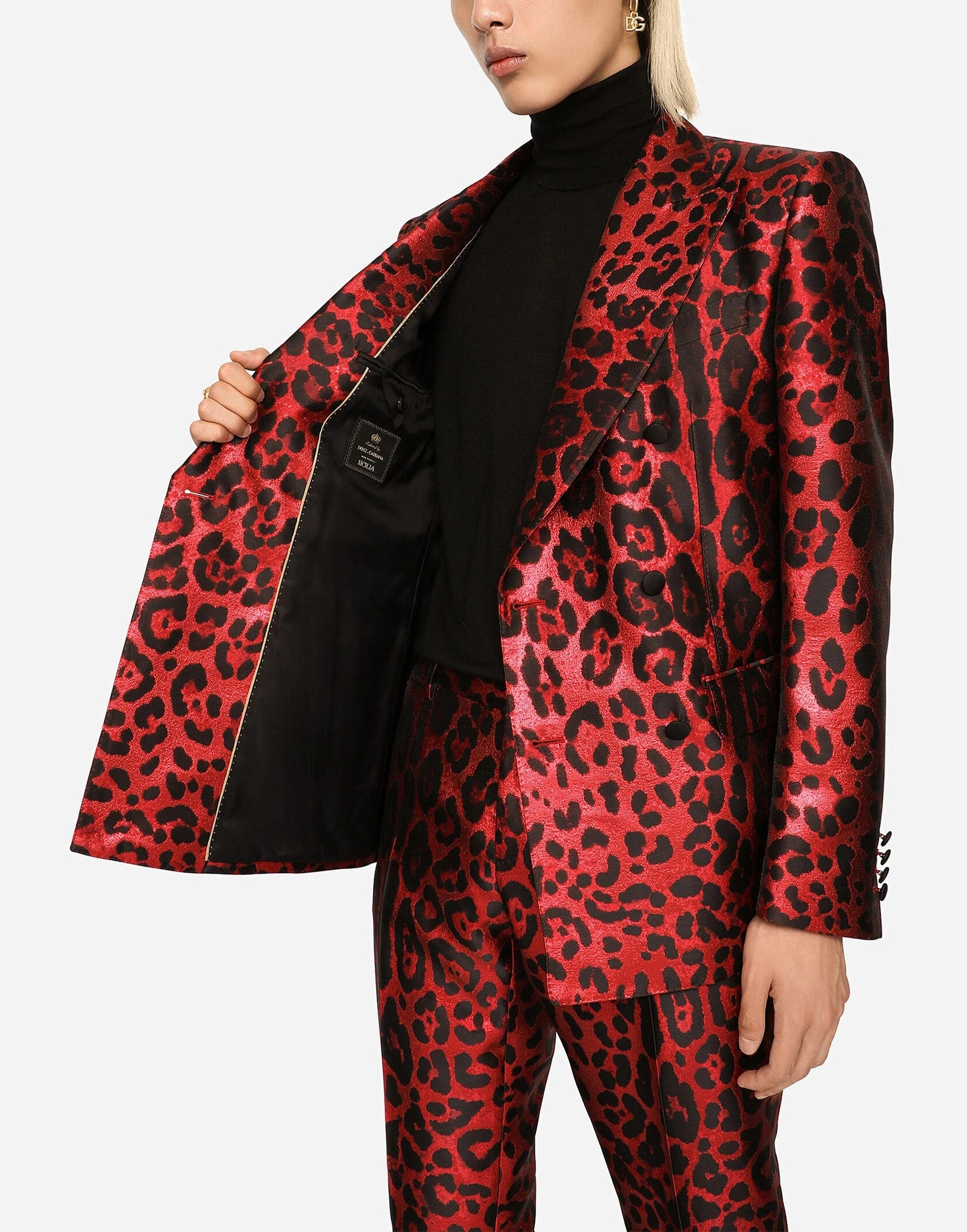 Dolce & Gabbana Double-Breasted Leopard-Print Suit