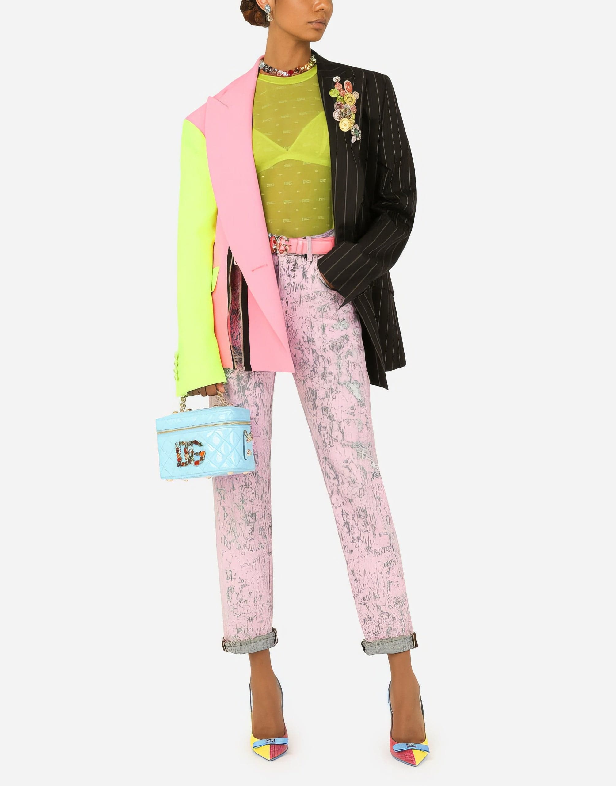 Dolce & Gabbana Double-Breasted Patchwork Jacket