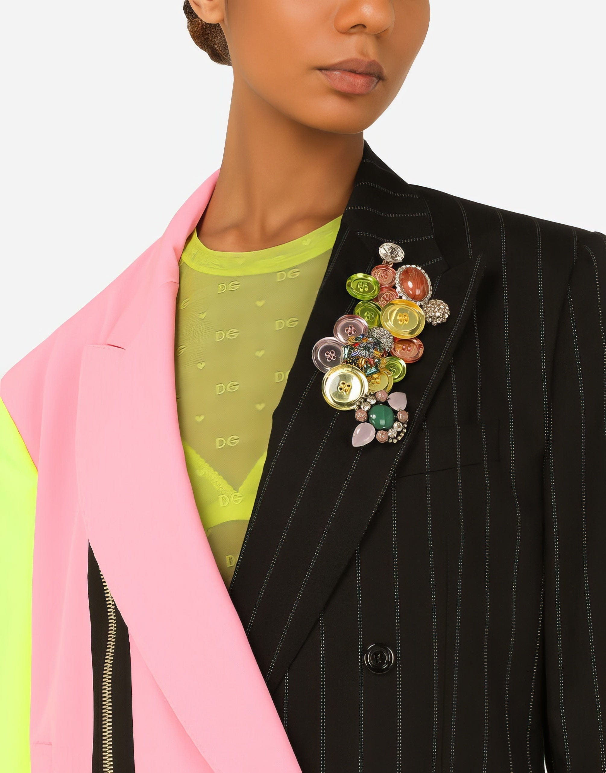 Dolce & Gabbana Double-Breasted Patchwork Jacket