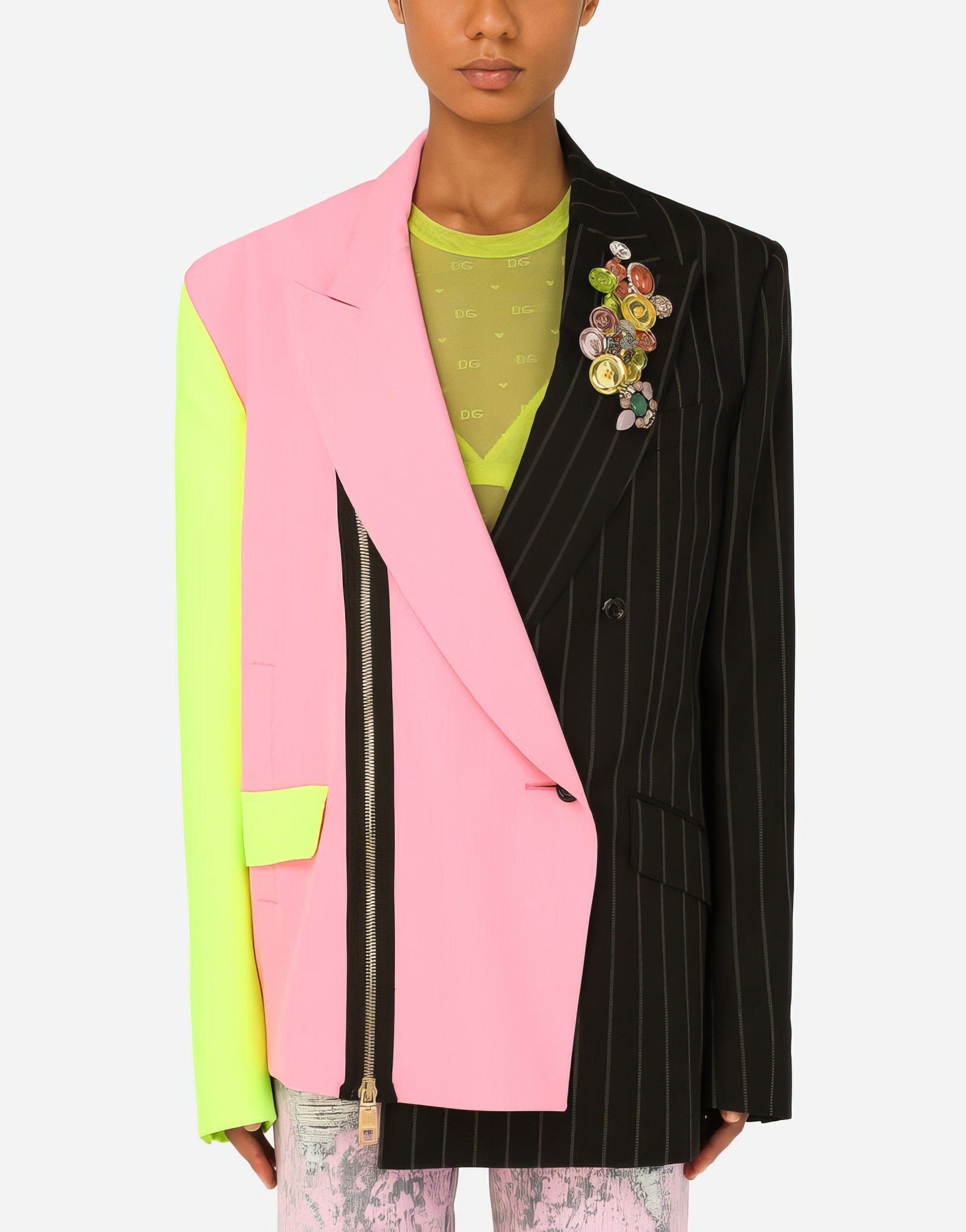 Dolce & Gabbana Double-Breasted Patchwork Jacket