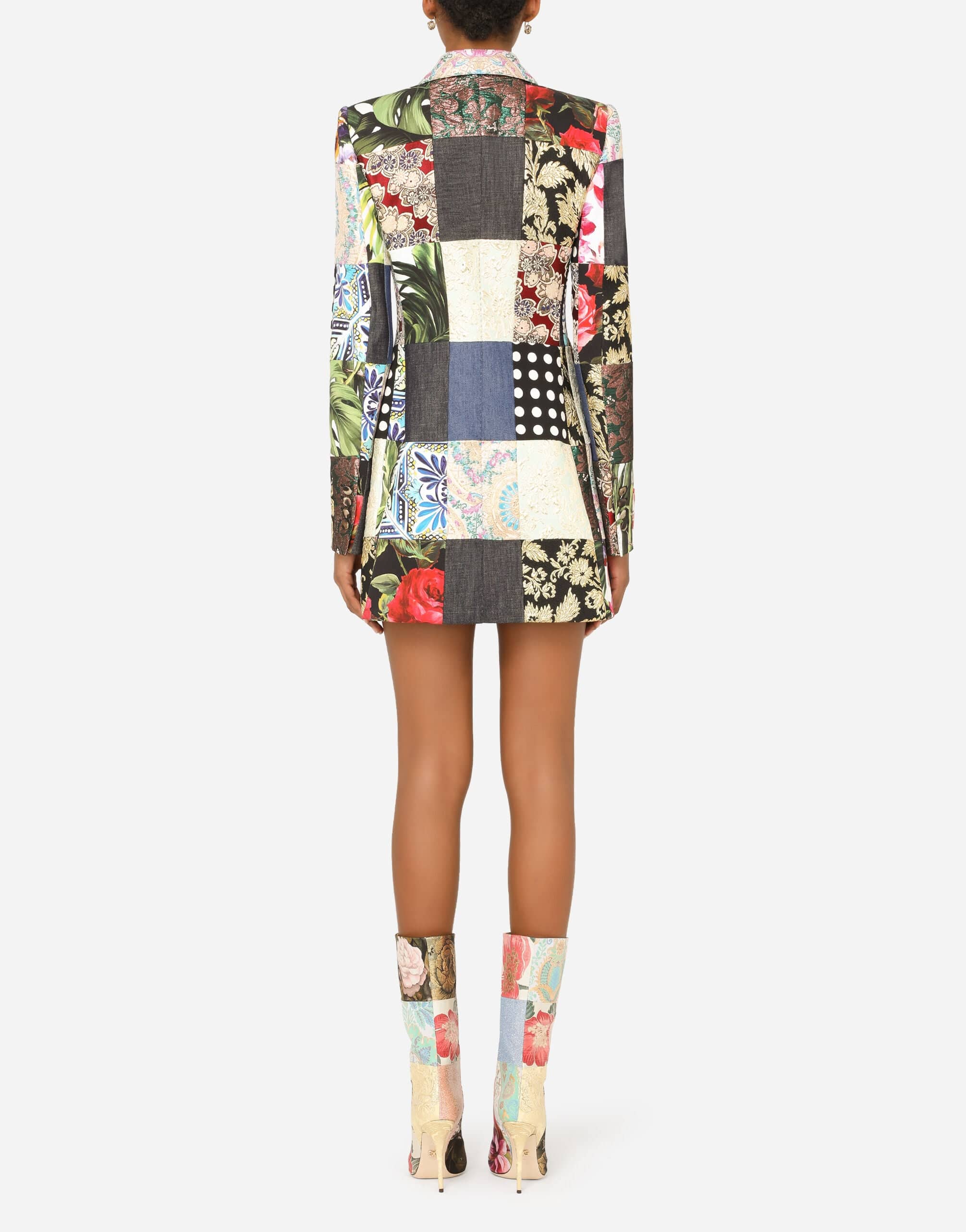 Dolce & Gabbana Double-Breasted Patchwork Jacquard Blazer