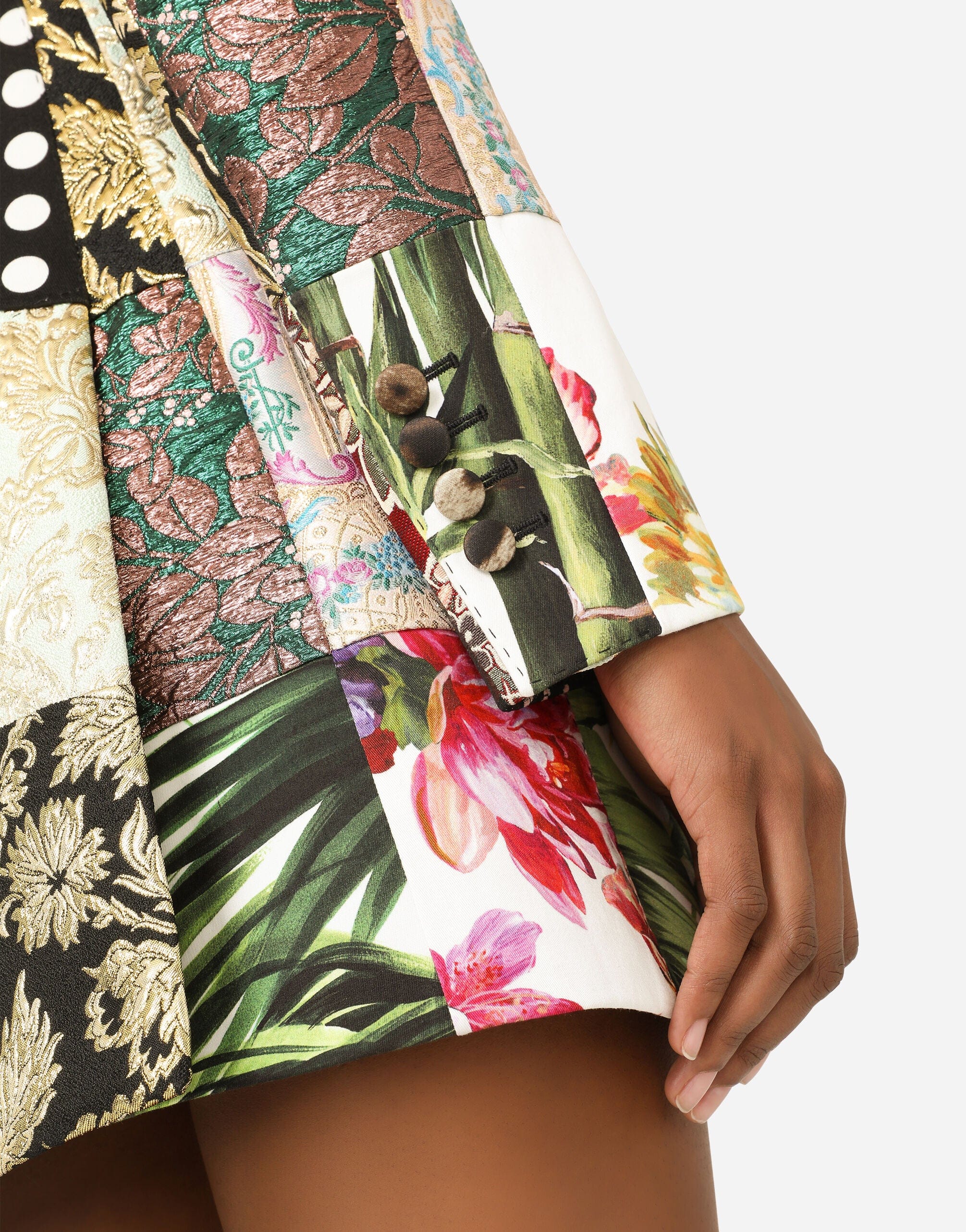 Dolce & Gabbana Double-Breasted Patchwork Jacquard Blazer