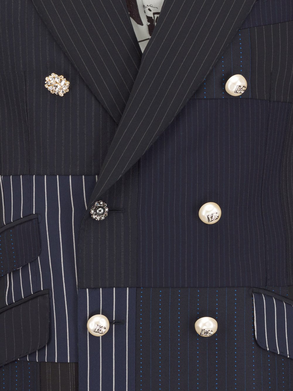 Dolce & Gabbana Double-Breasted Patchwork Suit Jacket