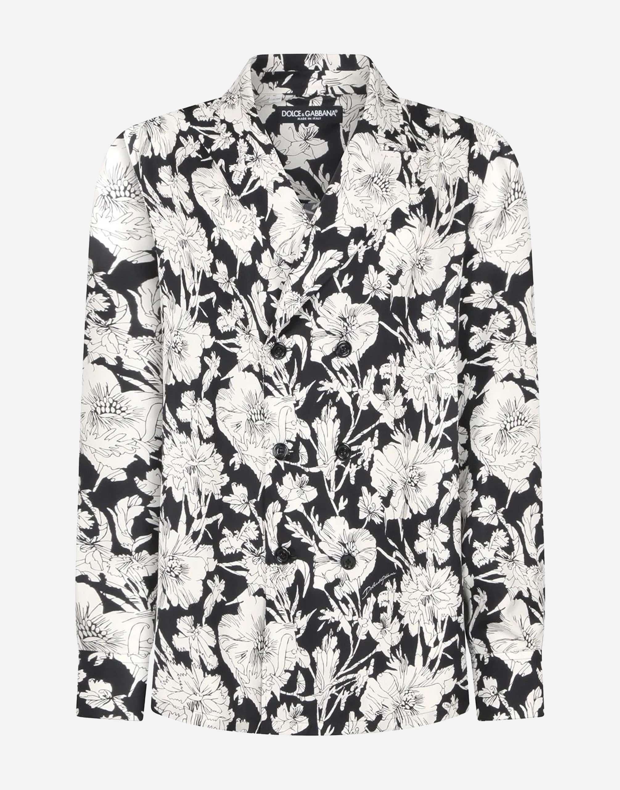 Dolce & Gabbana Double-Breasted Silk Shirt With Floral Print