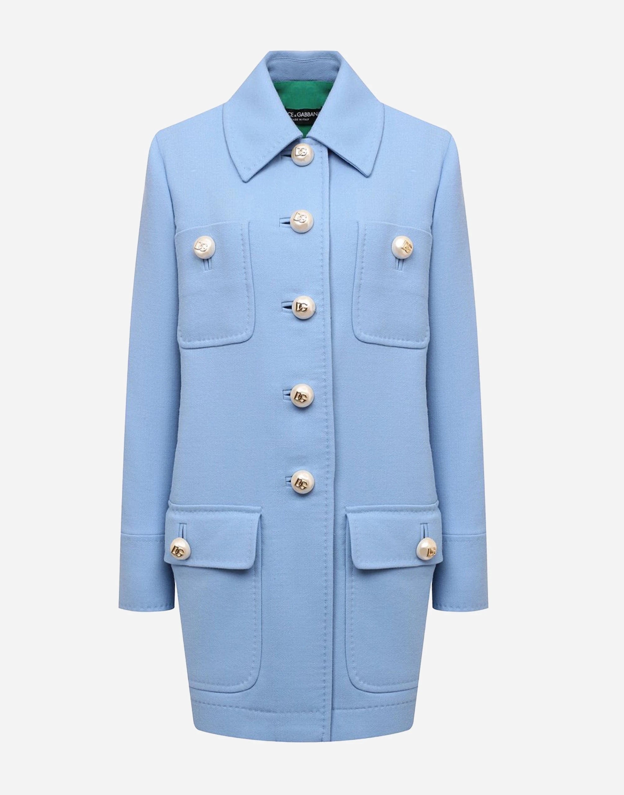 Dolce & Gabbana Double-Crepe DG Buttons Peacoat