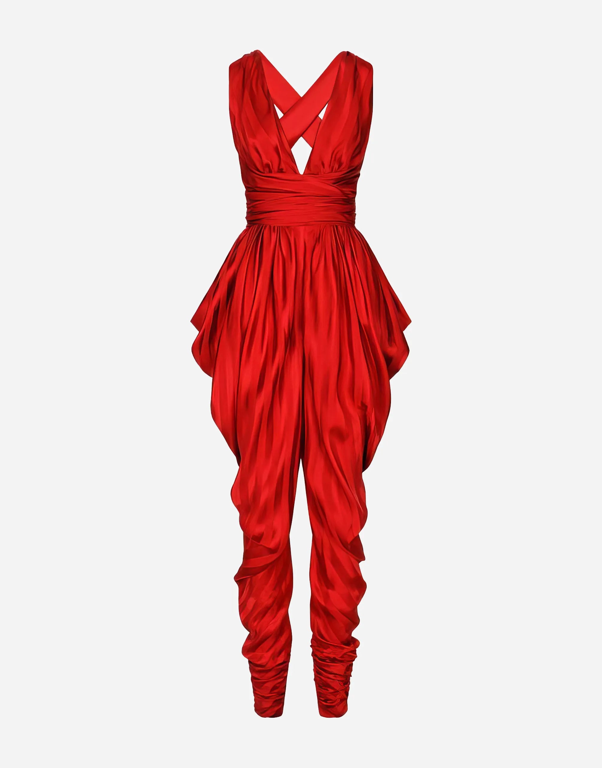 Dolce & Gabbana Draped Jumpsuit with Cross Back