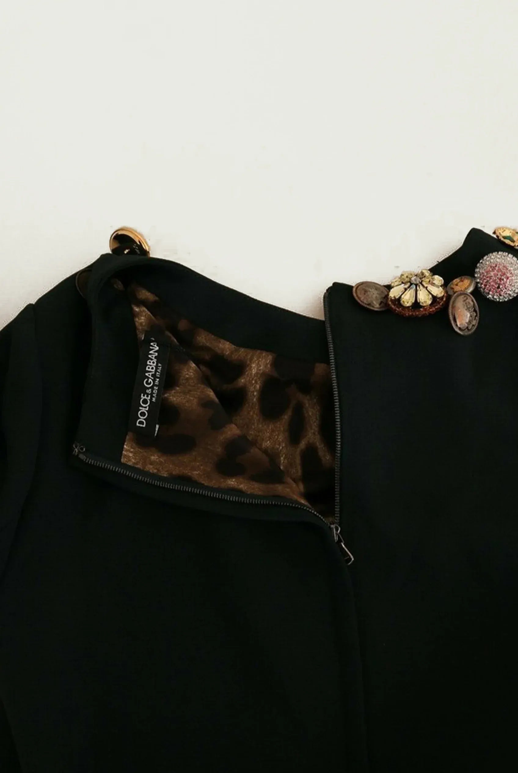 Dolce & Gabbana Embellished Collar Shift Mini Dress