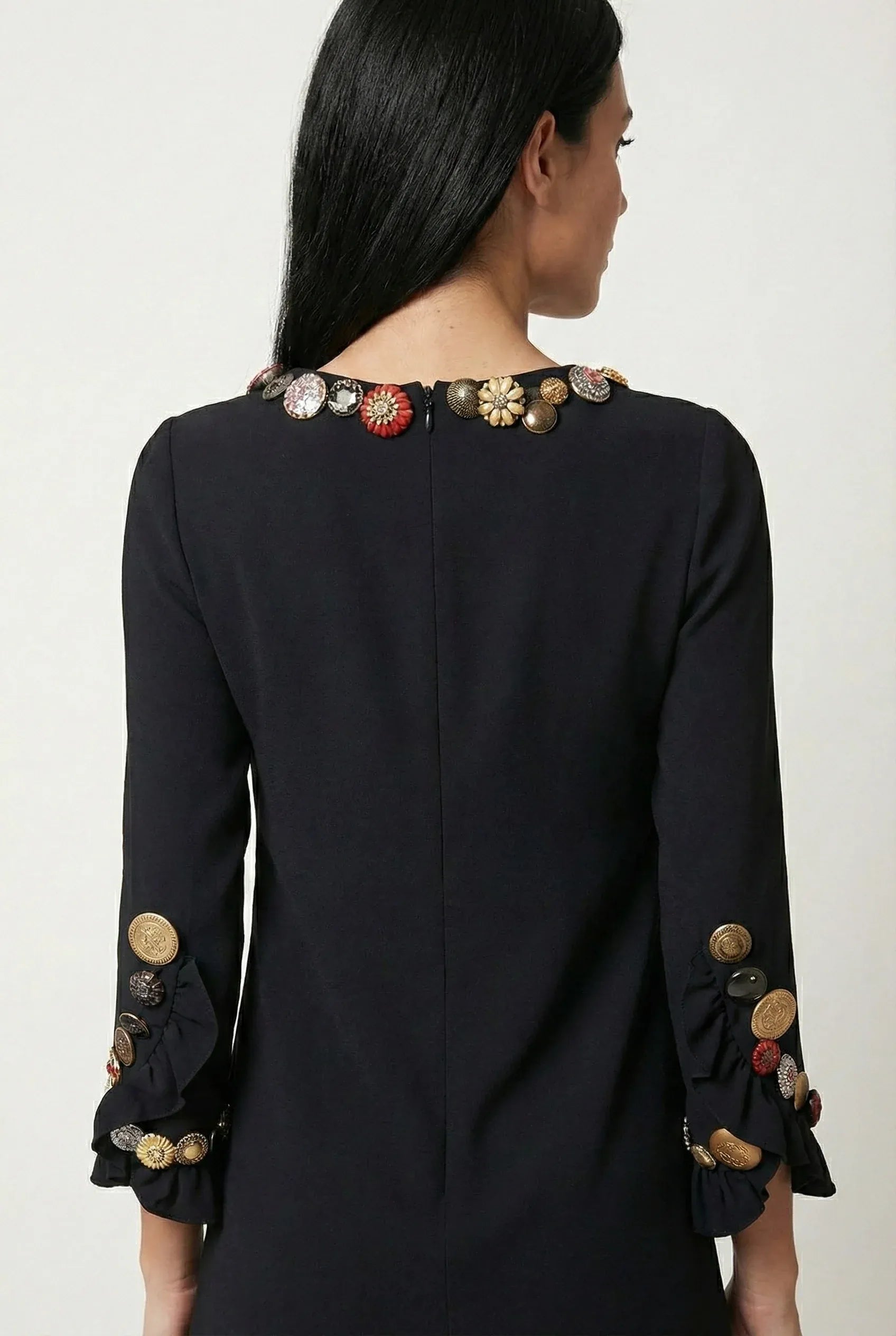 Dolce & Gabbana Embellished Collar Shift Mini Dress