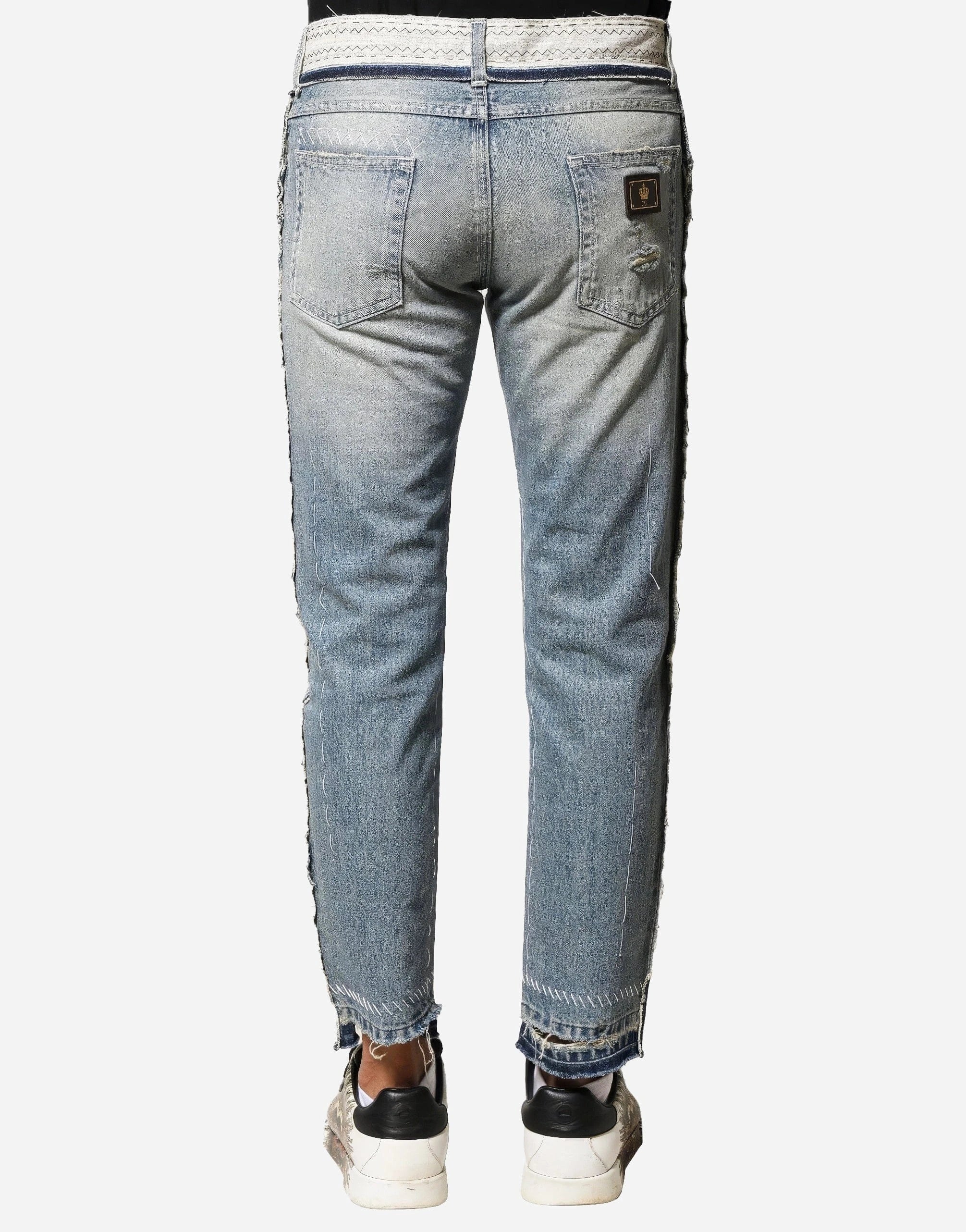 Dolce & Gabbana Embellished Cotton Denim Jeans