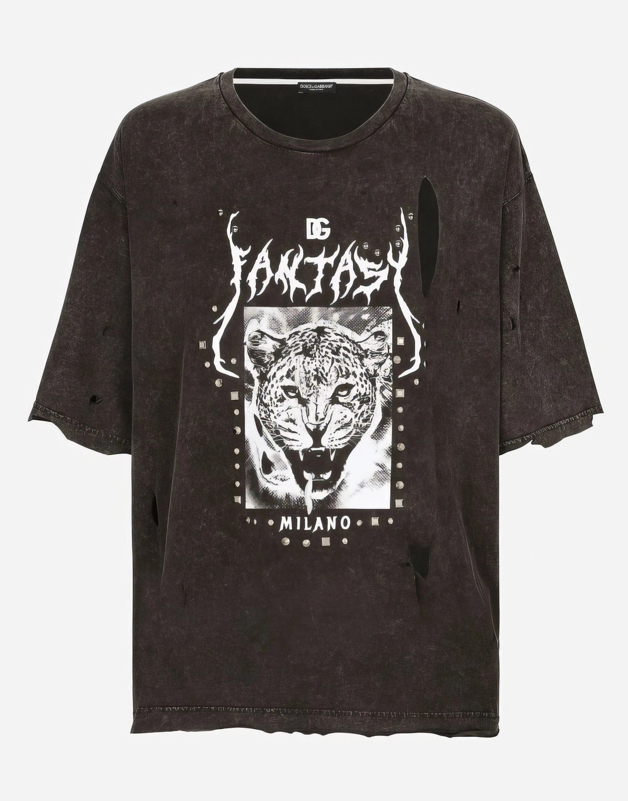 Dolce & Gabbana Embellished Distressed T-Shirt