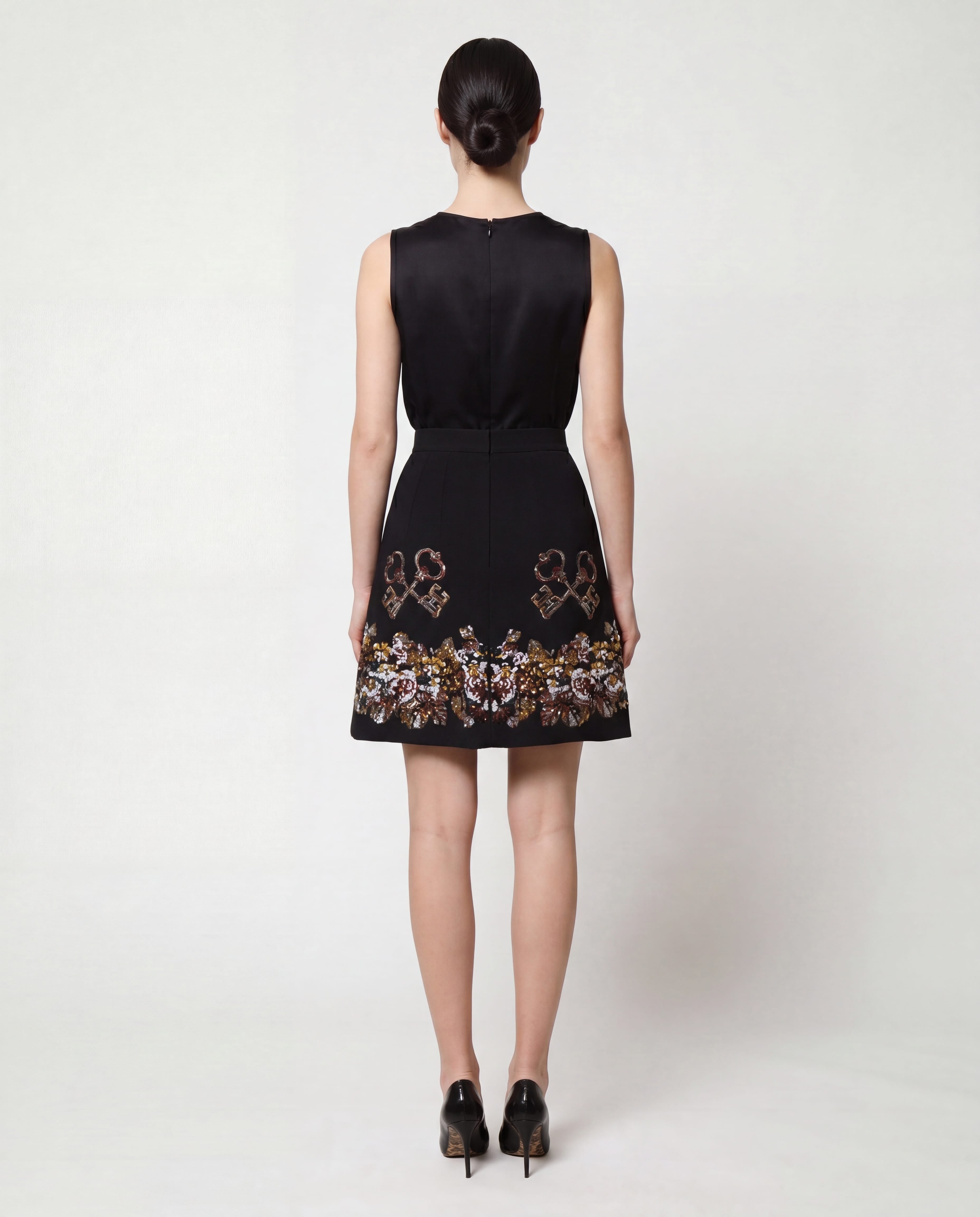 Dolce & Gabbana Dolce & Gabbana Embellished Key Motif A-Line Mini Skirt