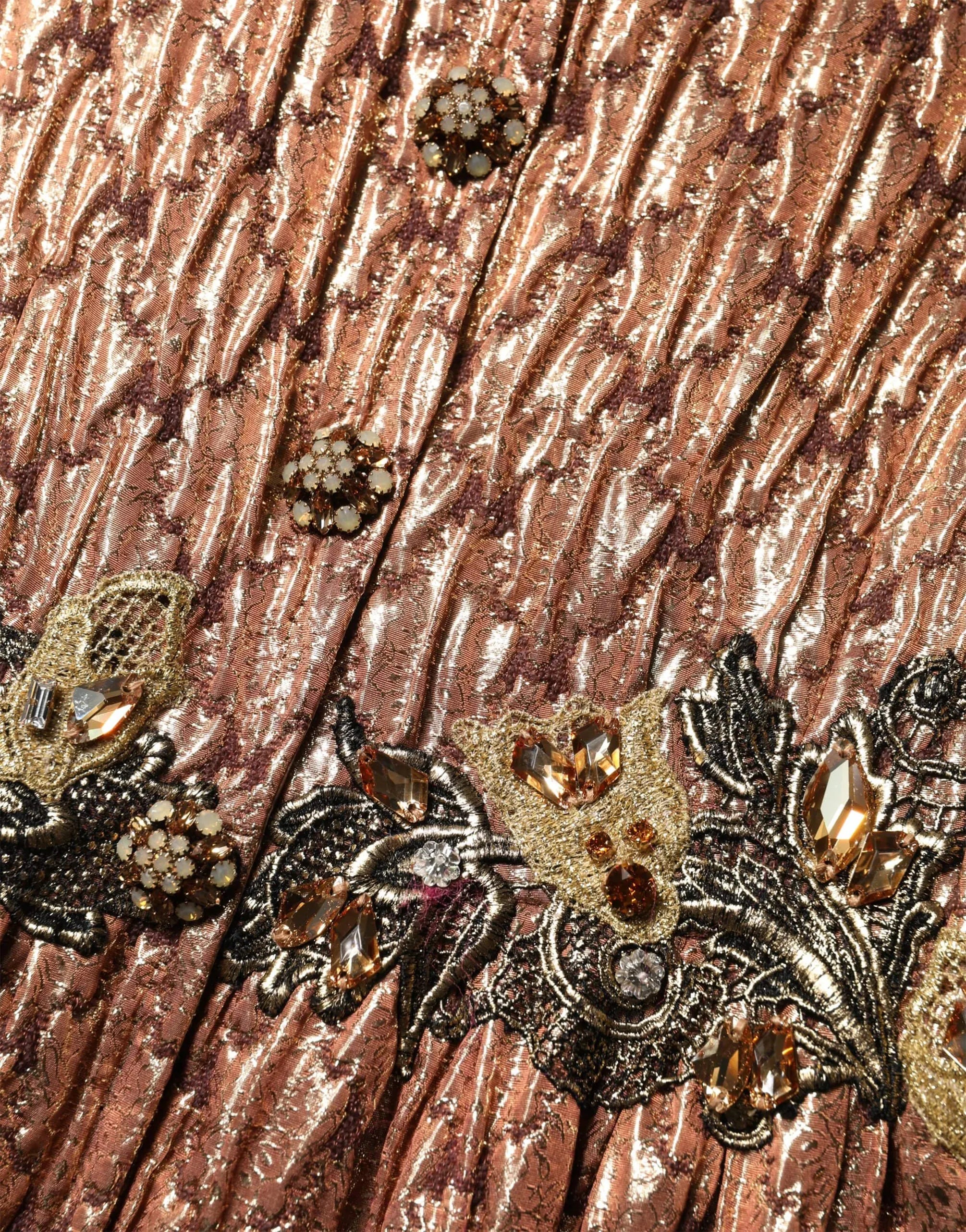 Dolce & Gabbana Embellished Maxi Dress Crystal Waist Detail