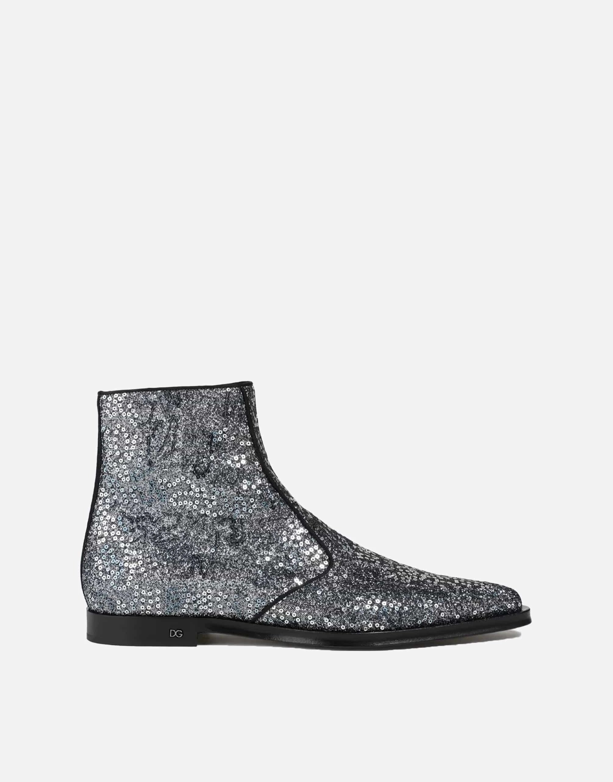 Dolce & Gabbana Embellished Metallic Chelsea Boots