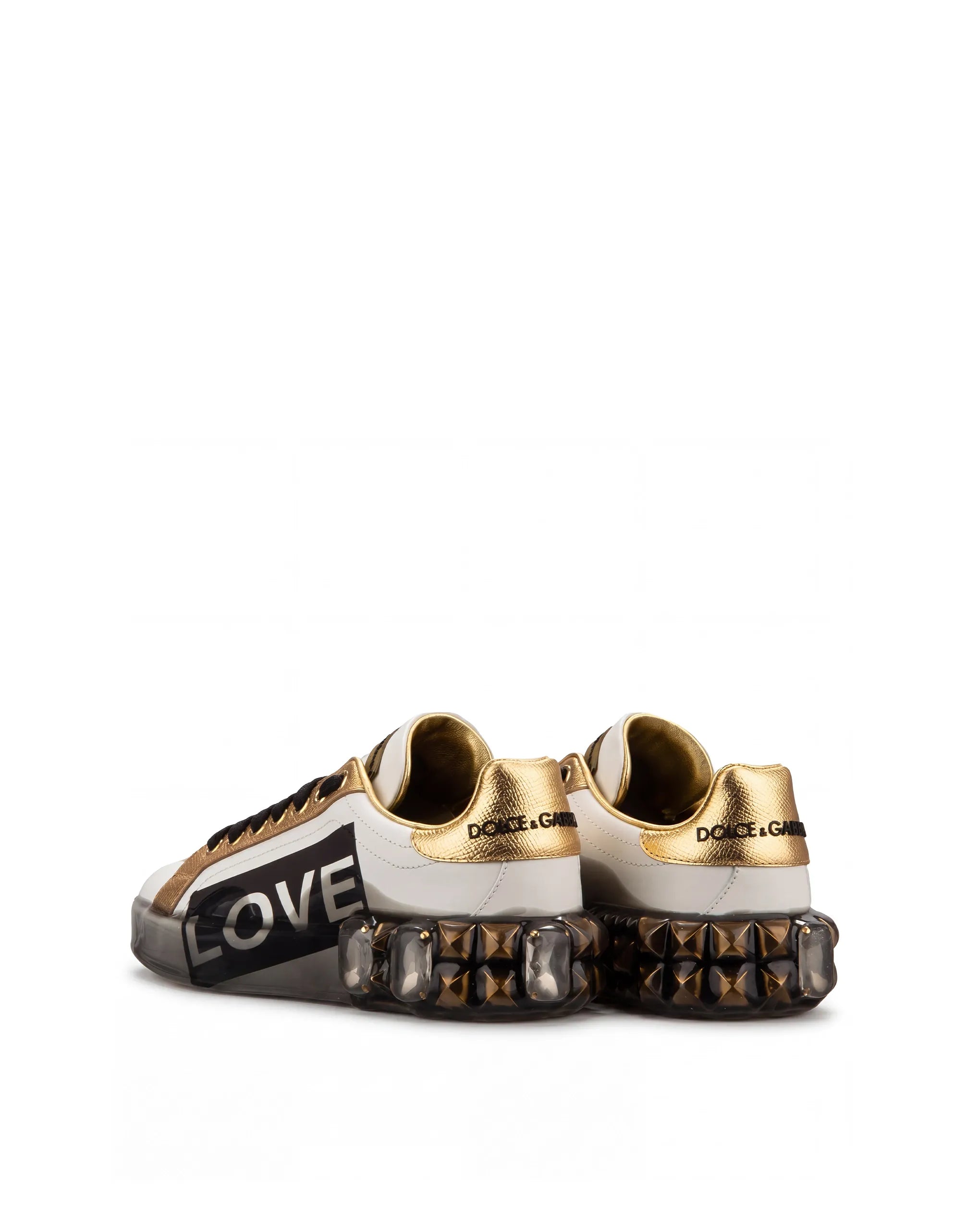 Dolce & Gabbana Embellished Printed Portofino Leather Sneakers