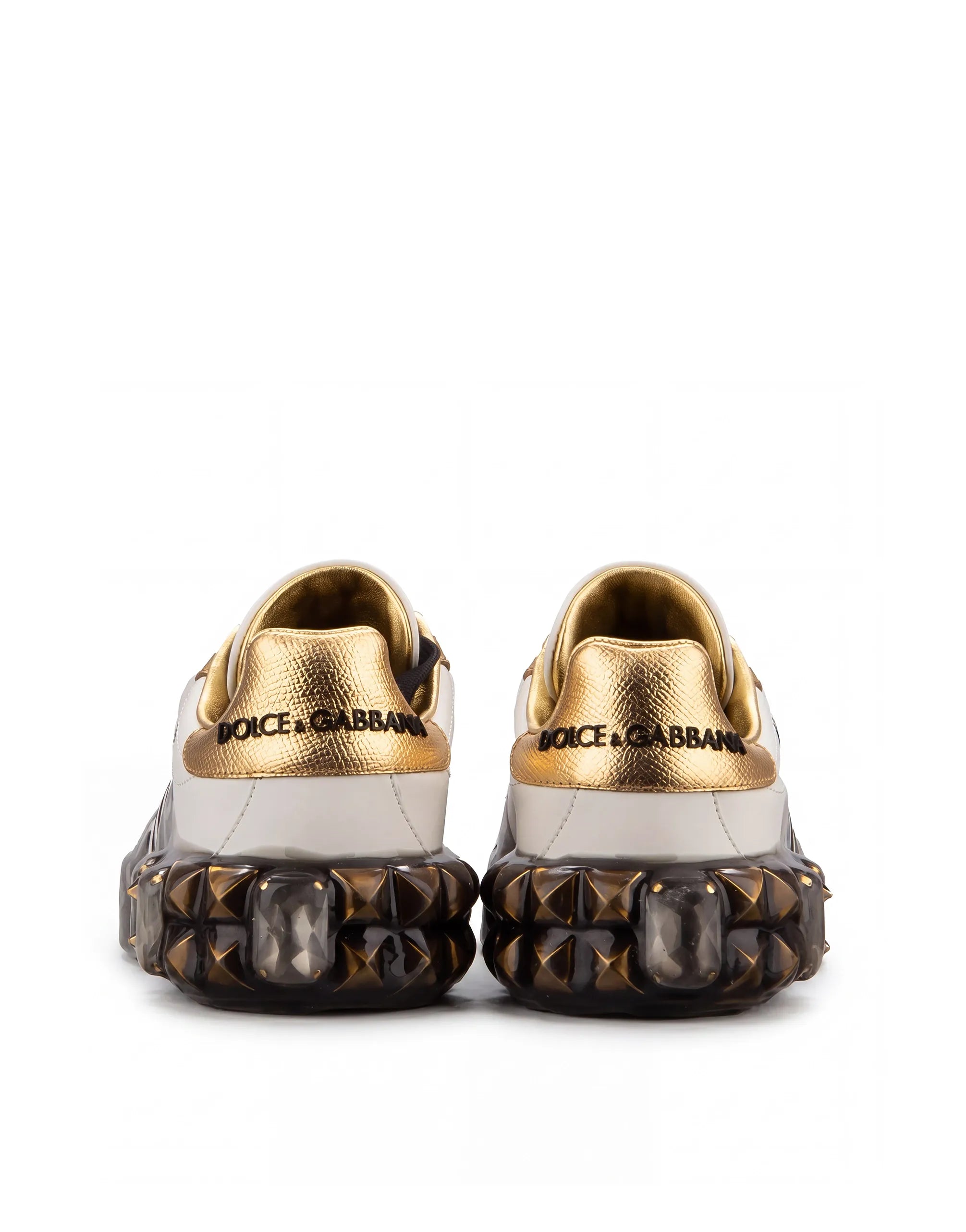 Dolce & Gabbana Embellished Printed Portofino Leather Sneakers