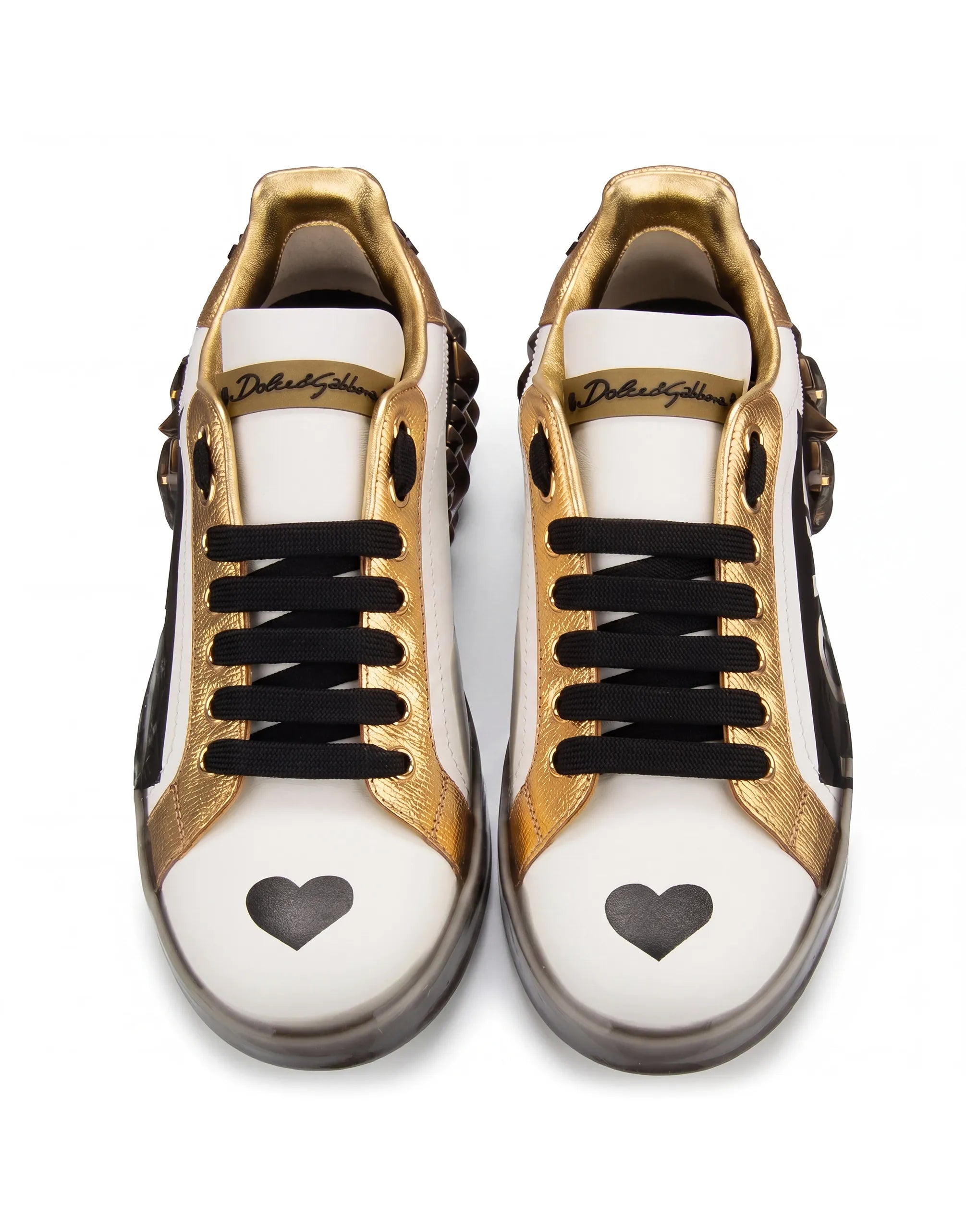 Dolce & Gabbana Embellished Printed Portofino Leather Sneakers