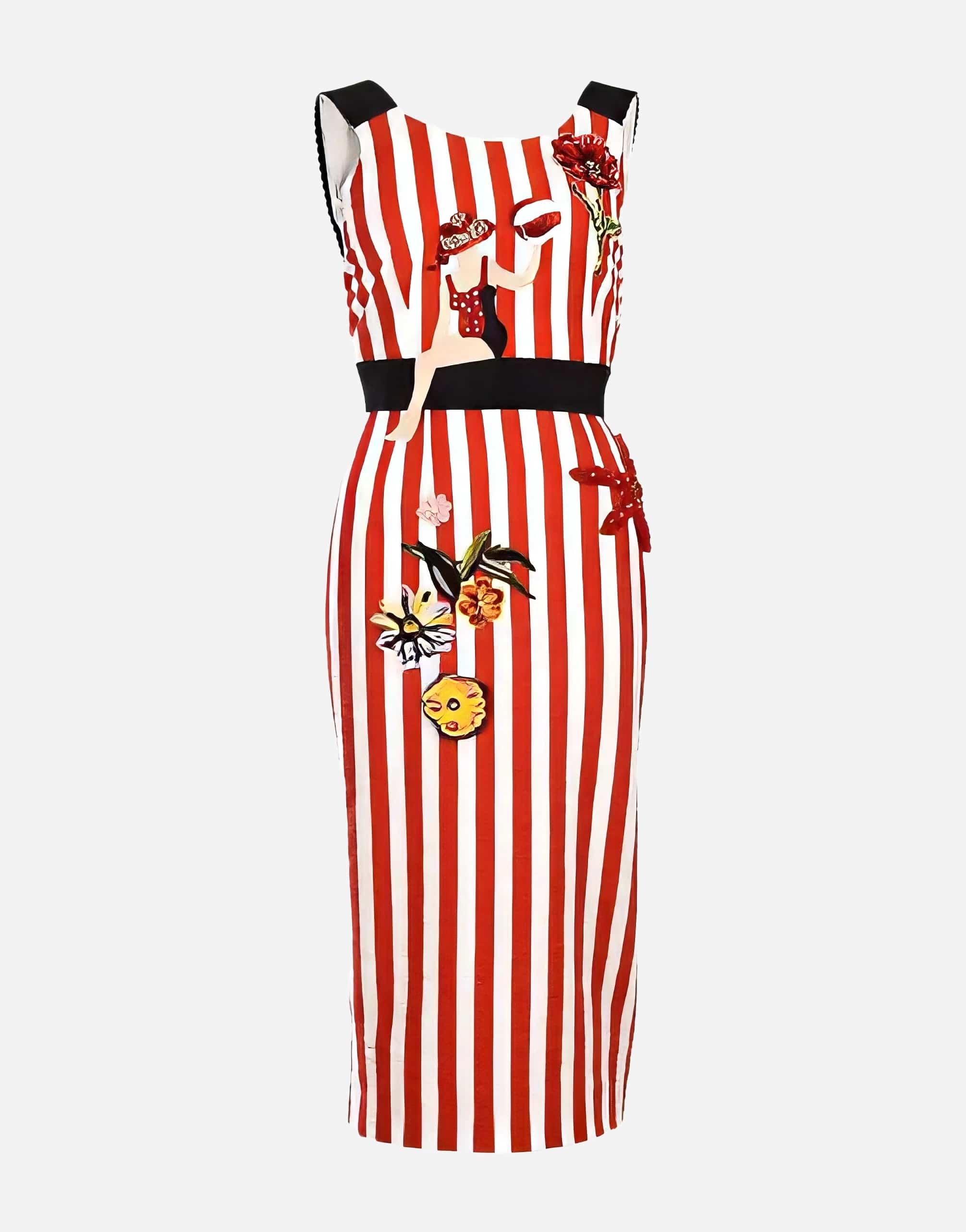 Dolce & Gabbana Embellished Striped Dress